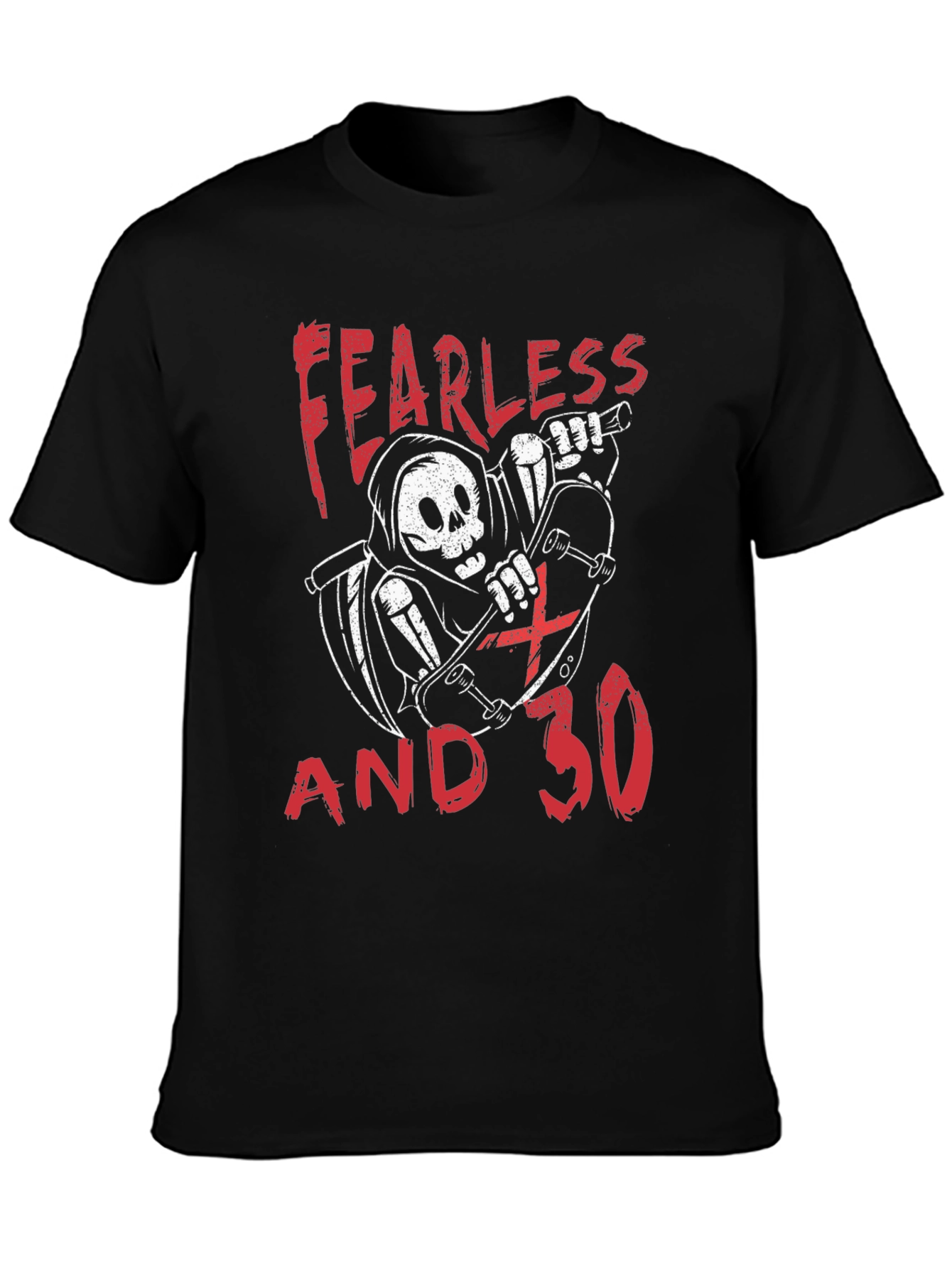 Fearless & 30 T-Shirt - Grim Reaper Skateboard Tee