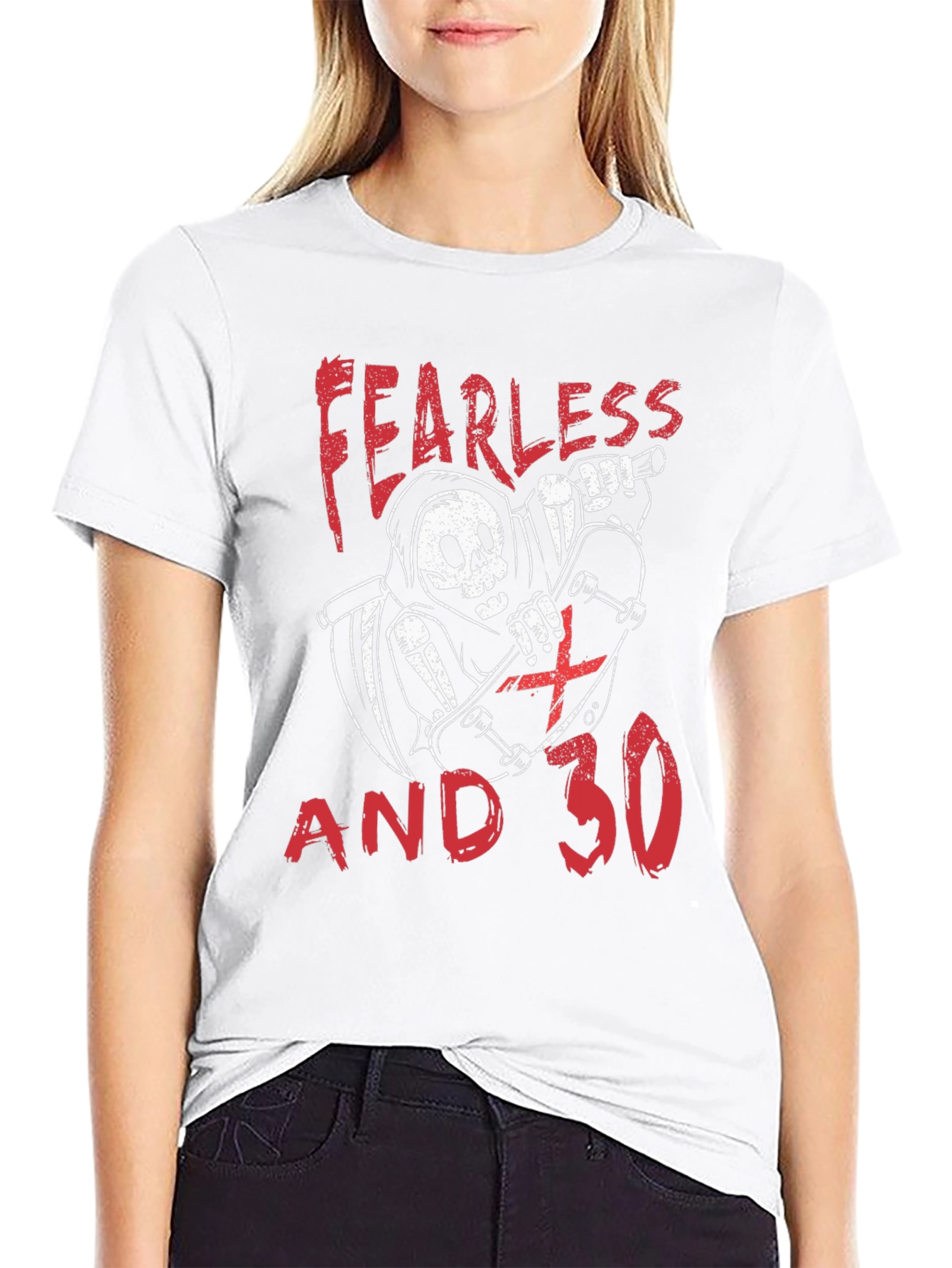 Fearless & 30 T-Shirt - Grim Reaper Skateboard Tee