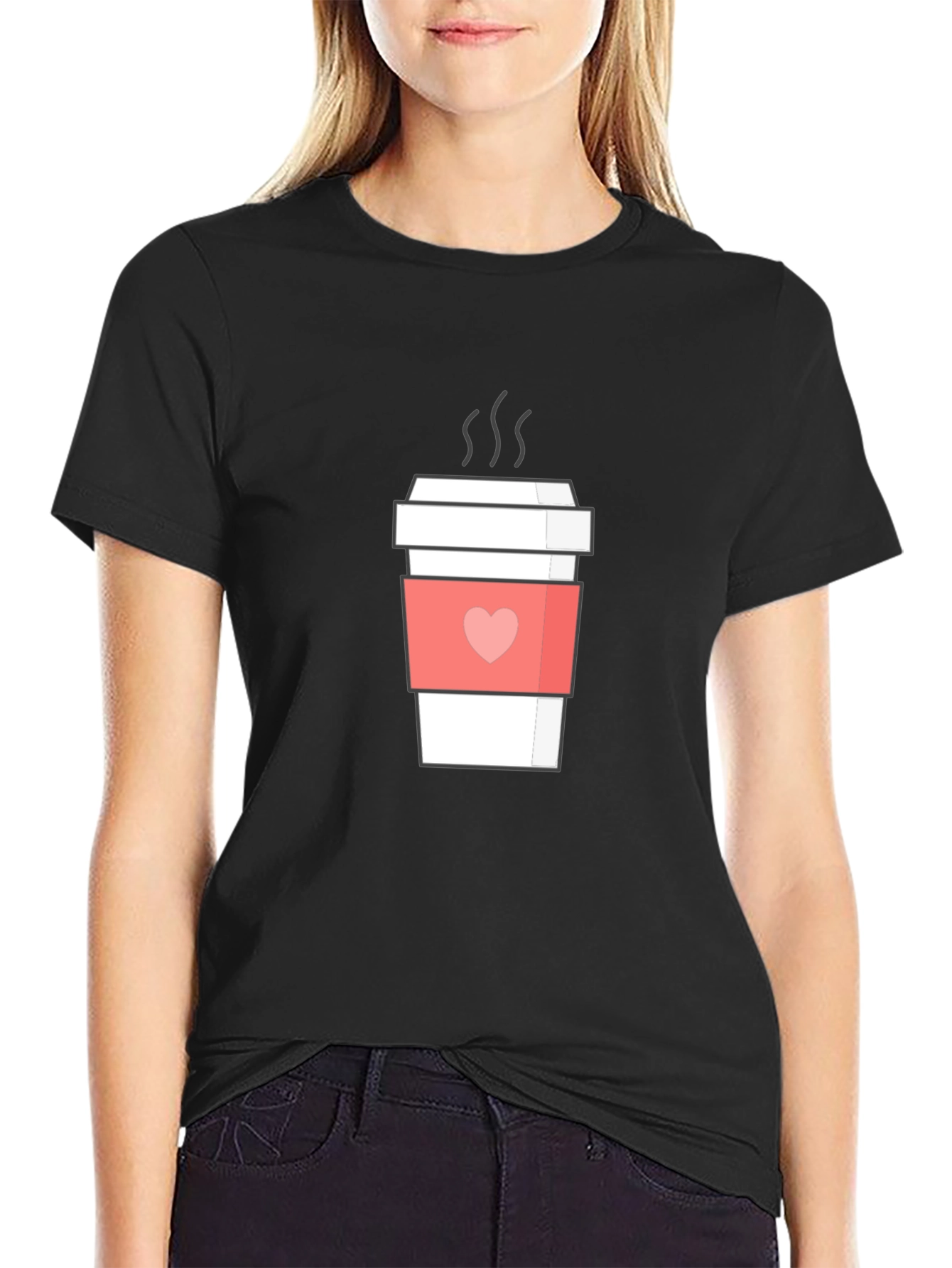 Coffee Lover Tee - Heart Sleeve