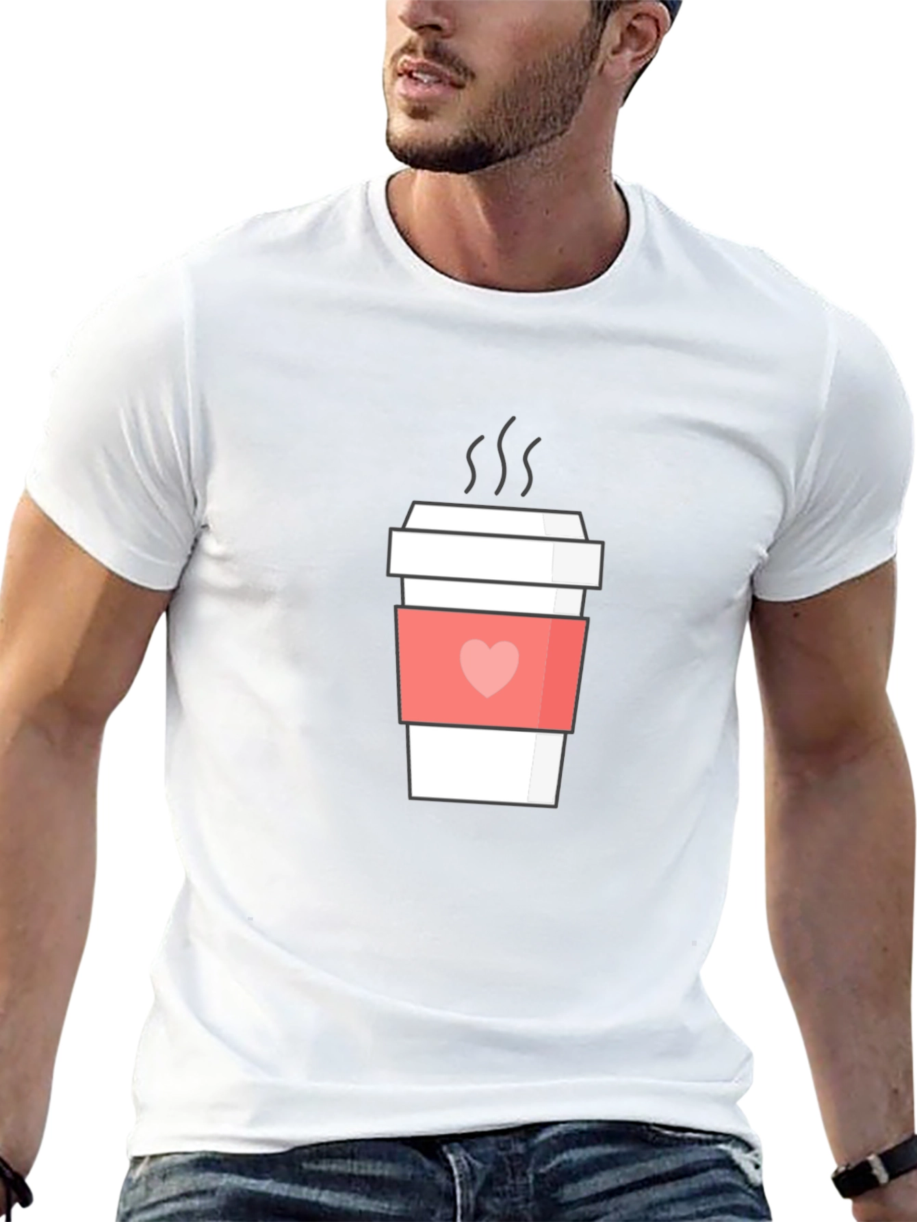 Coffee Lover Tee - Heart Sleeve