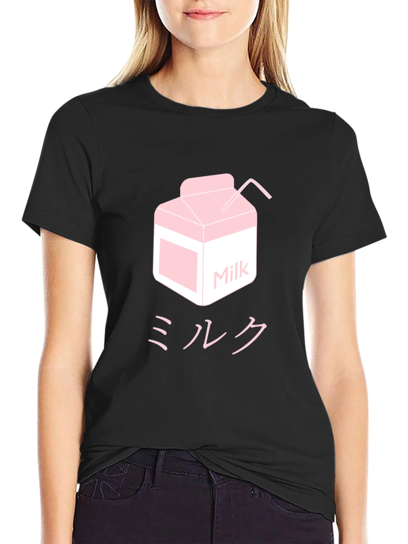 Milk Carton Graphic T-Shirt - Cute Anime Style