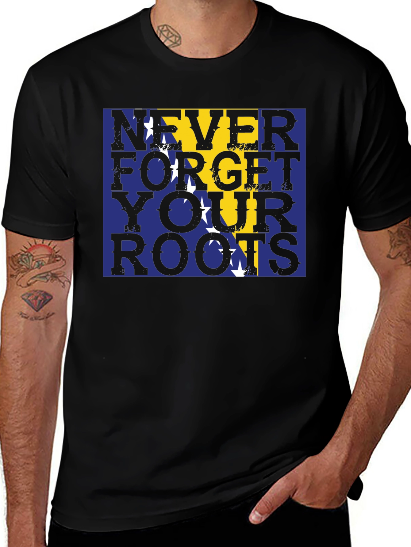 Never Forget Your Roots Bosnia Flag T-Shirt