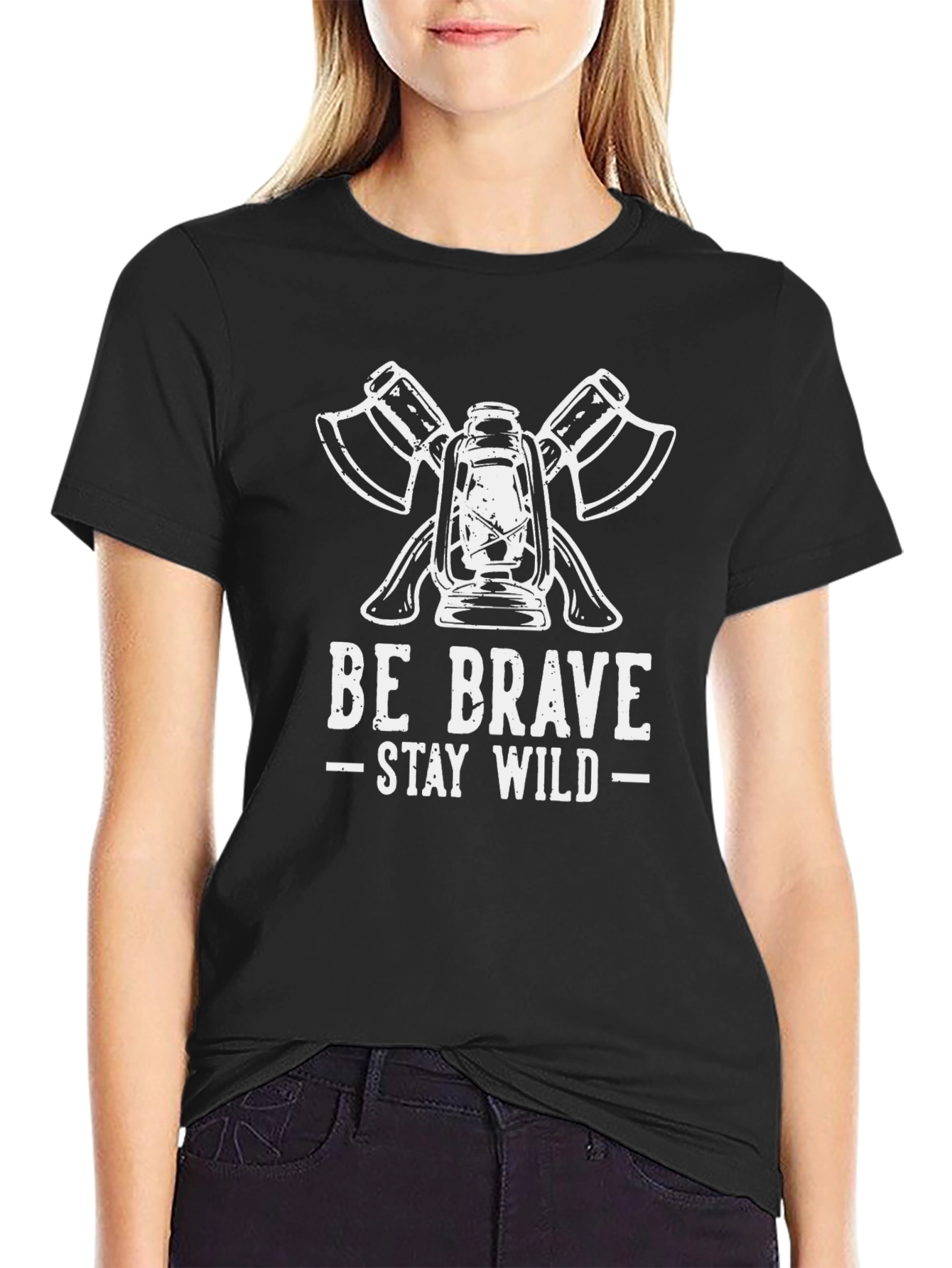 Be Brave Stay Wild Lantern & Axe Graphic Tee