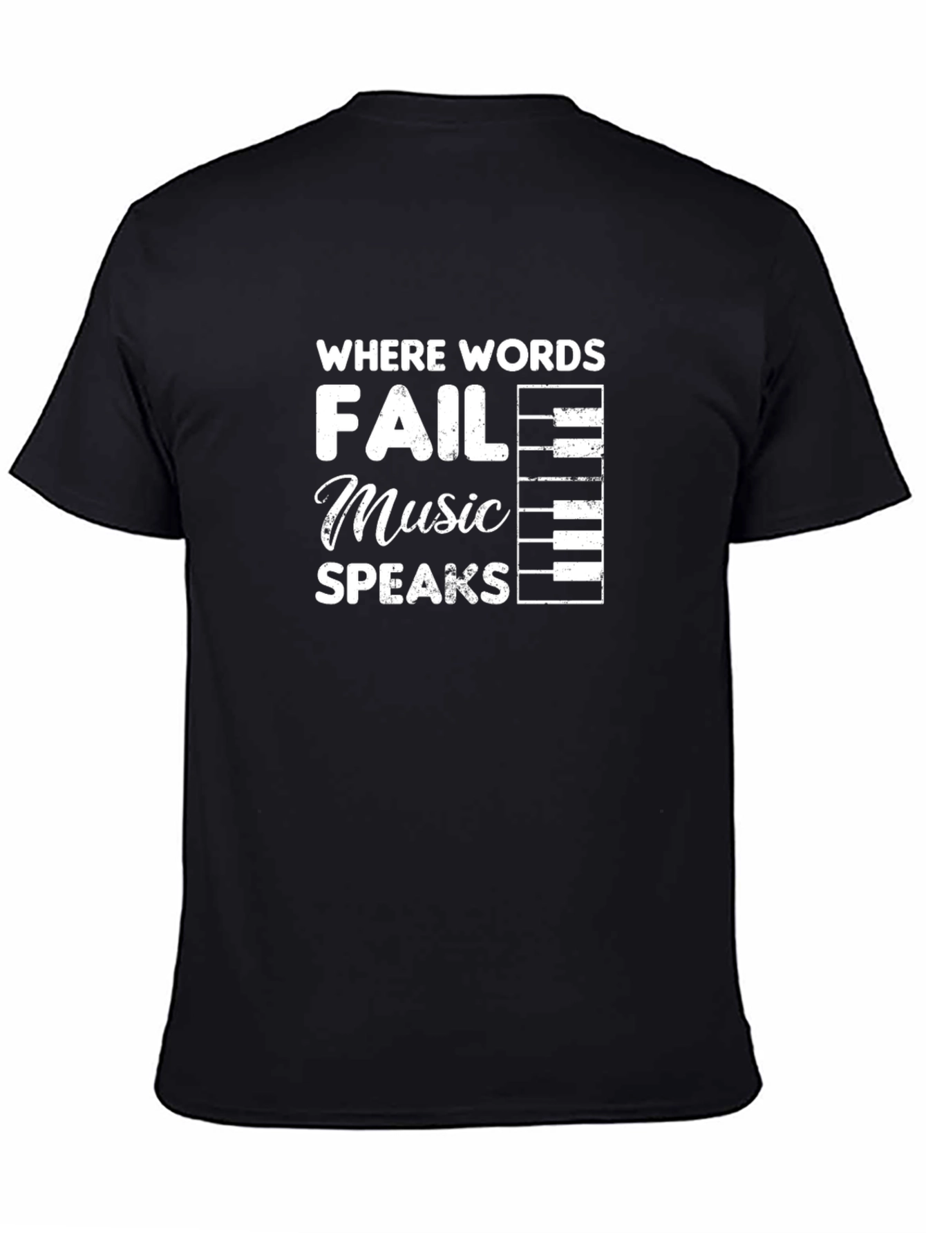Music Speaks Mens Black T-Shirt