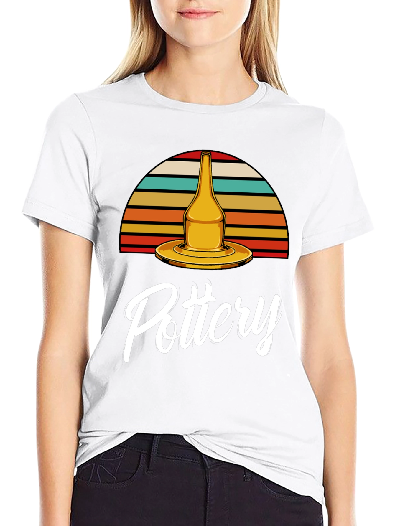 Pottery T-Shirt - Retro Sunset Design