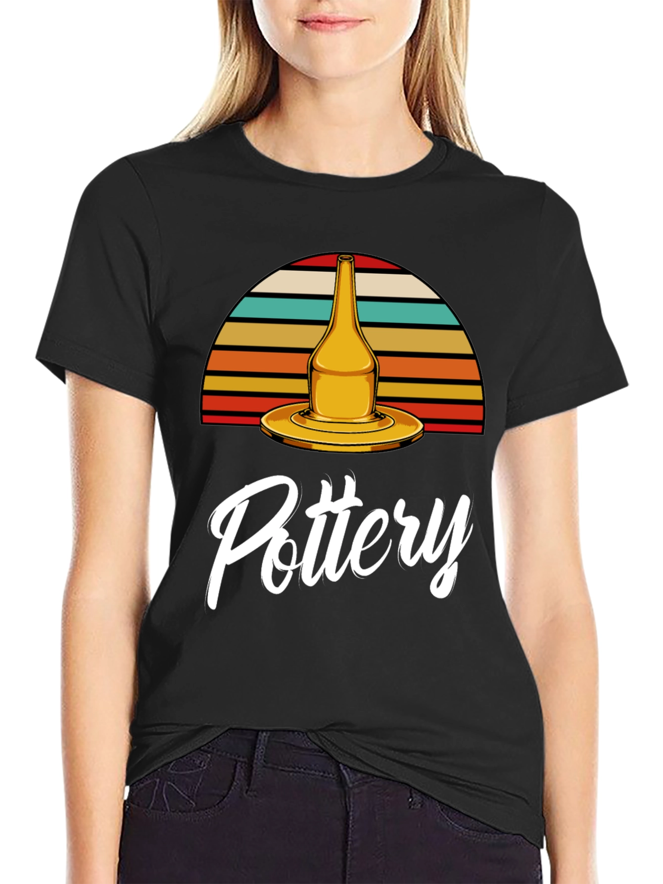 Pottery T-Shirt - Retro Sunset Design