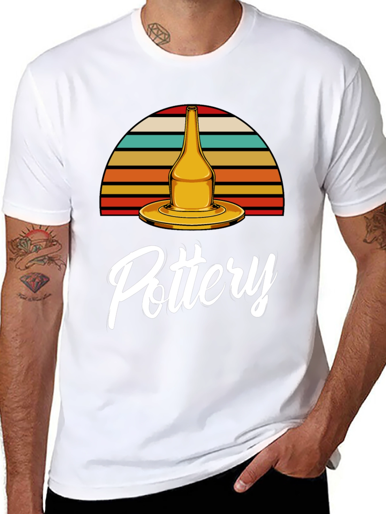 Pottery T-Shirt - Retro Sunset Design