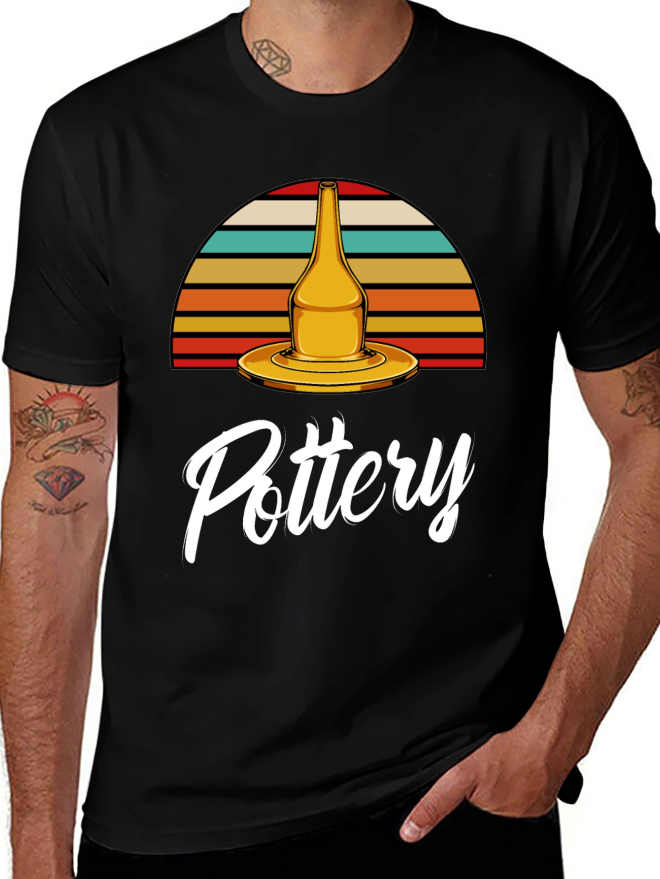 Pottery T-Shirt - Retro Sunset Design