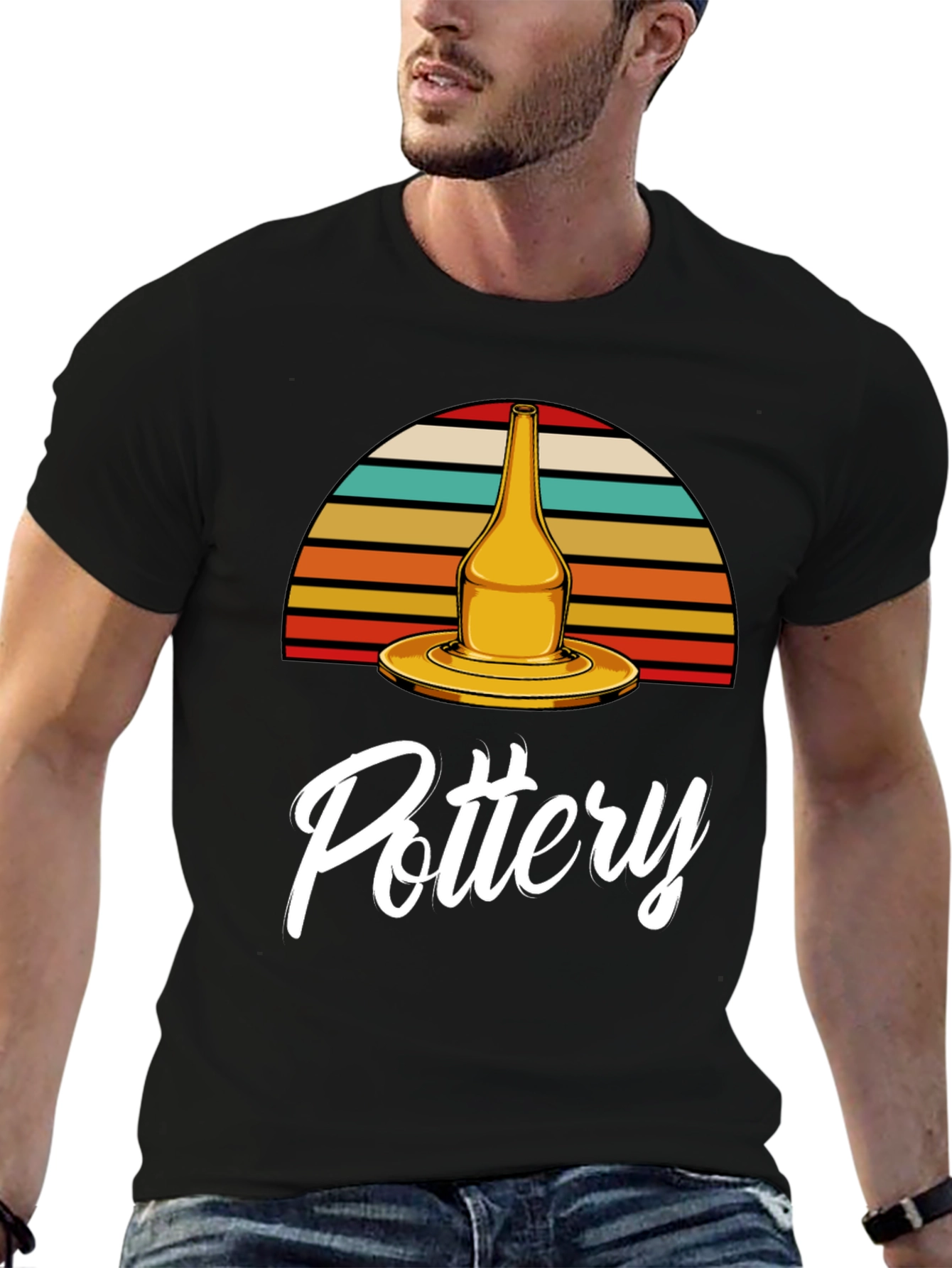 Pottery T-Shirt - Retro Sunset Design