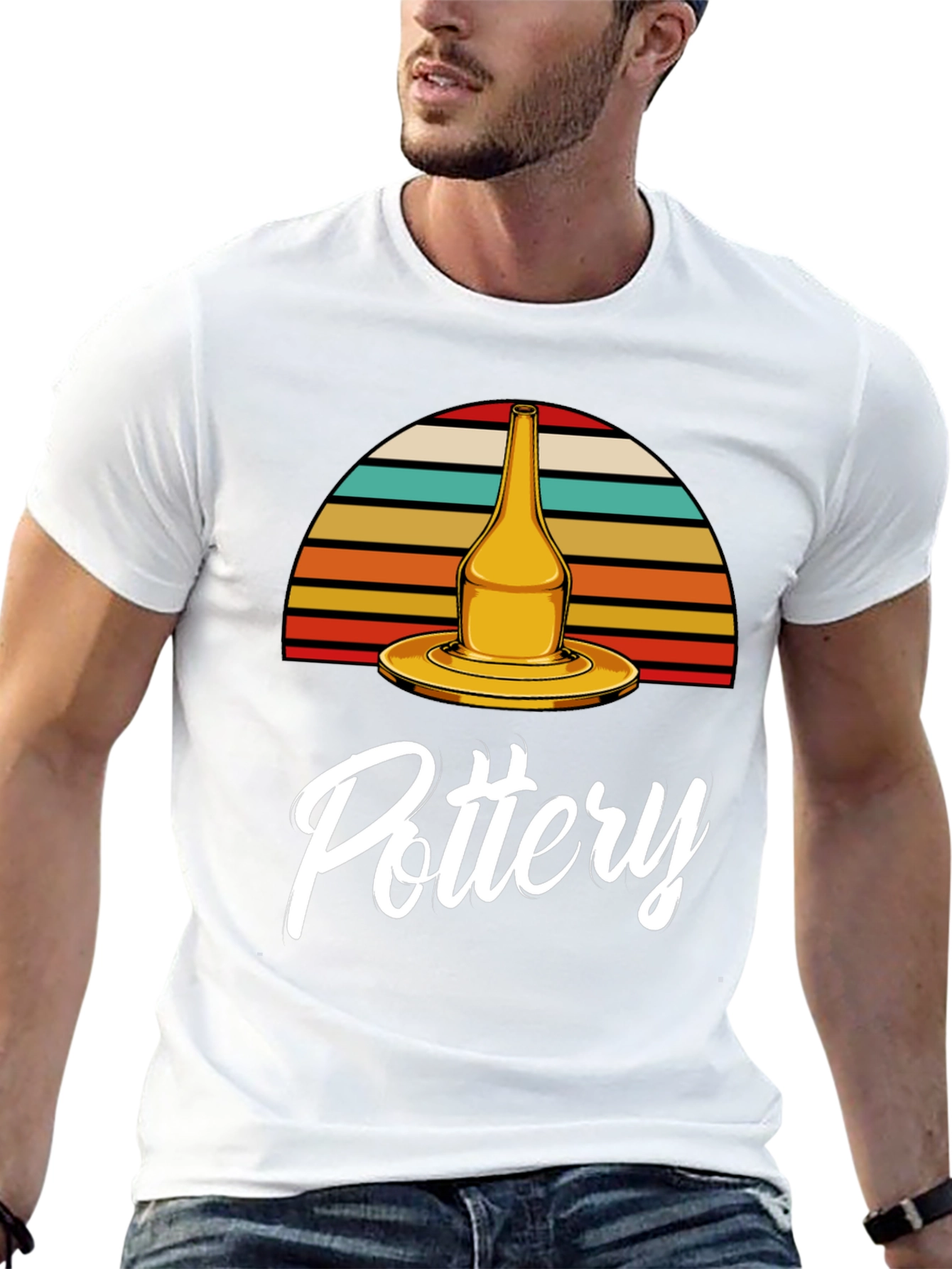 Pottery T-Shirt - Retro Sunset Design