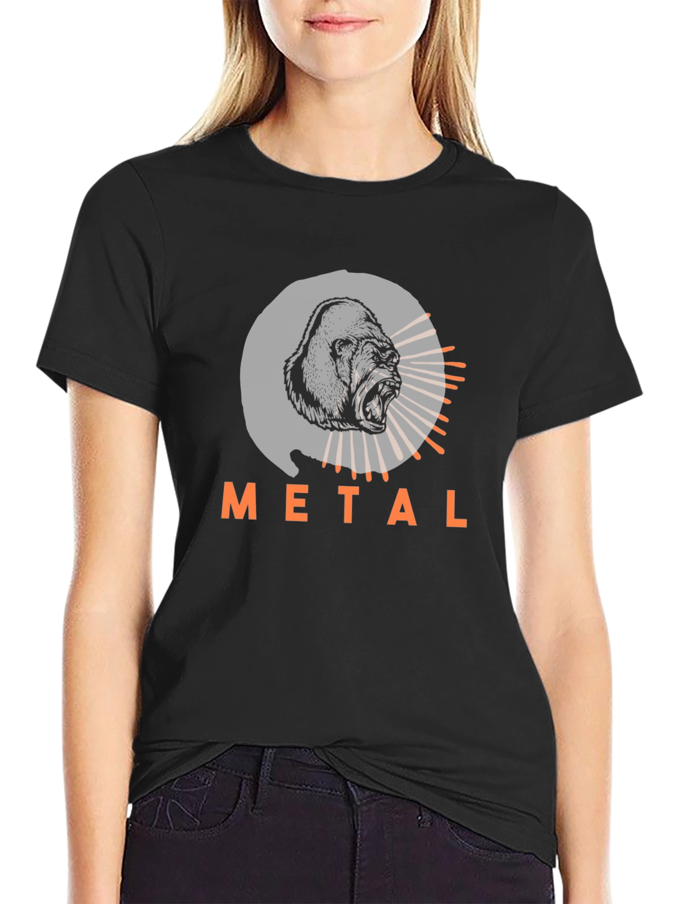 Metal Gorilla Graphic Tee - Bold Black T-Shirt