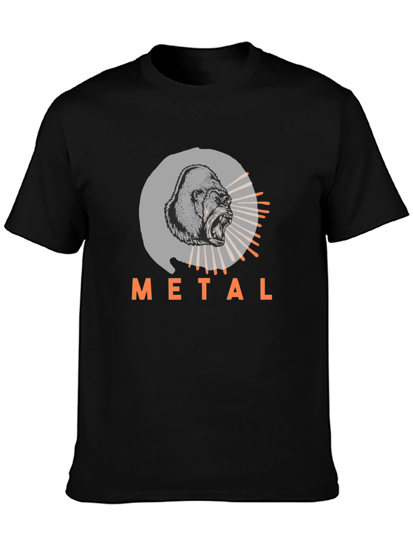 Metal Gorilla Graphic Tee - Bold Black T-Shirt