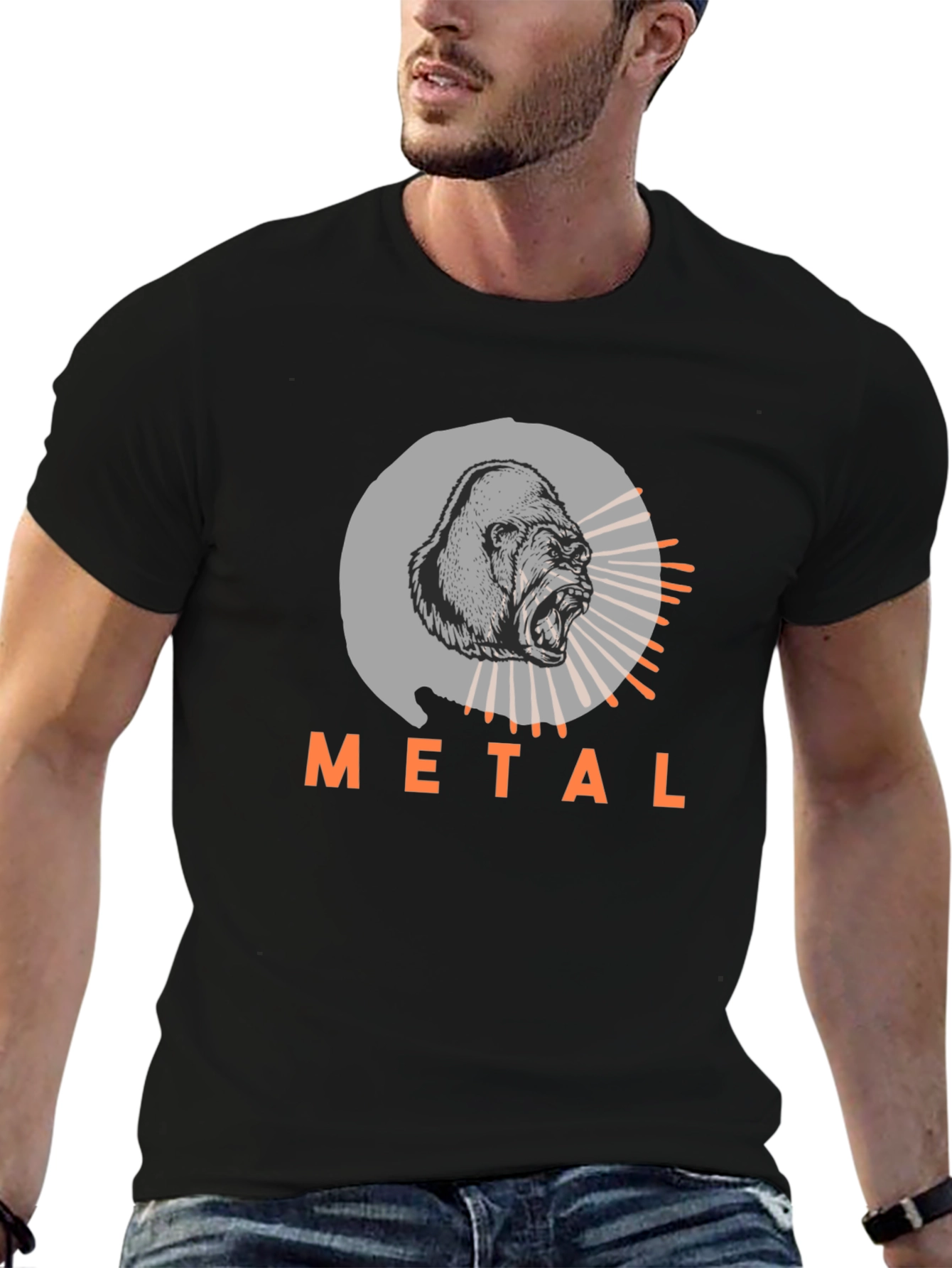 Metal Gorilla Graphic Tee - Bold Black T-Shirt
