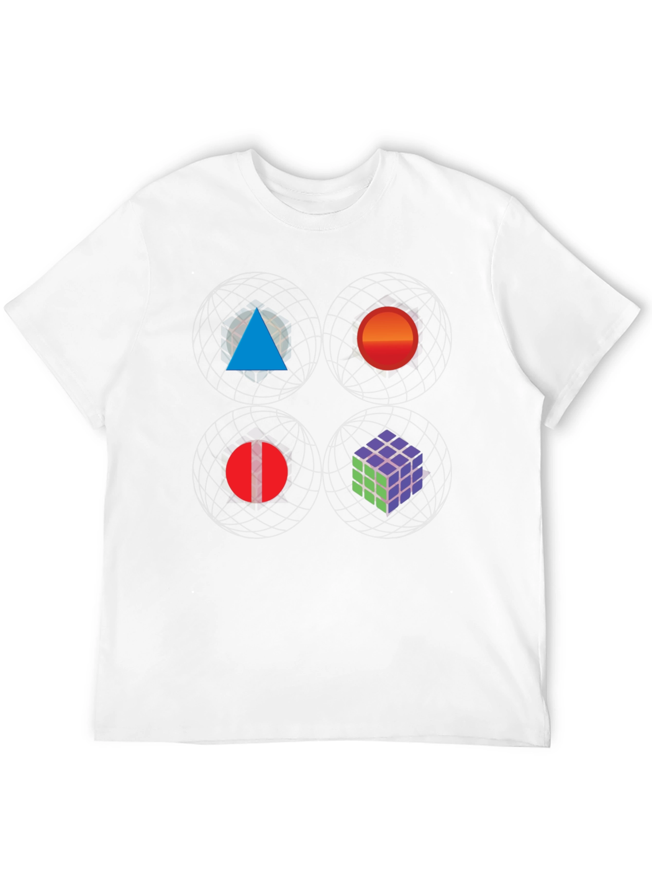 Geometric Print Tee - Abstract Art Black T-Shirt
