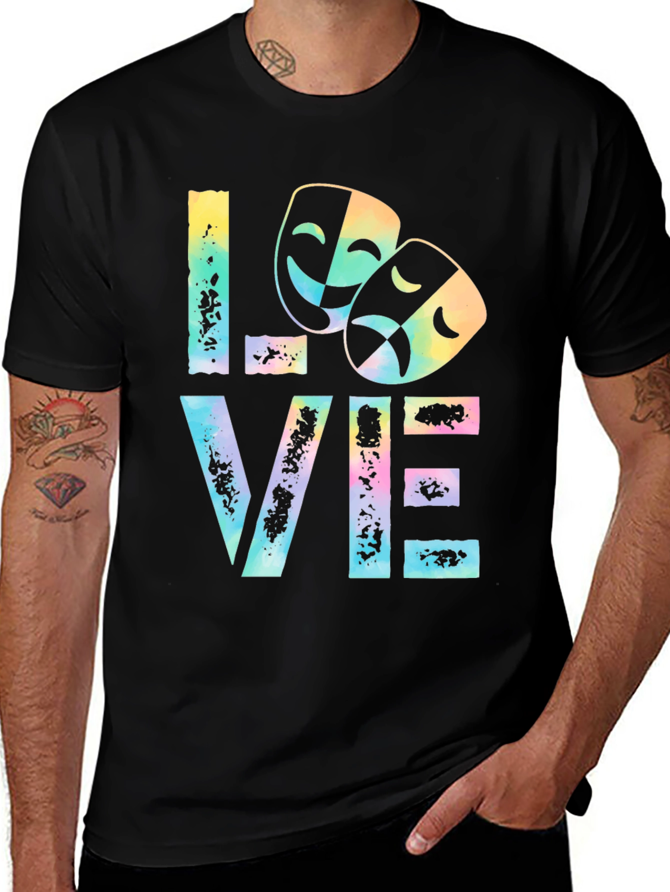 Drama Masks LOVE T-Shirt Theater Lover Tee
