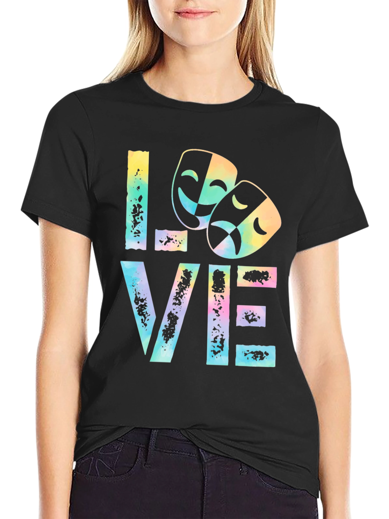 Drama Masks LOVE T-Shirt Theater Lover Tee