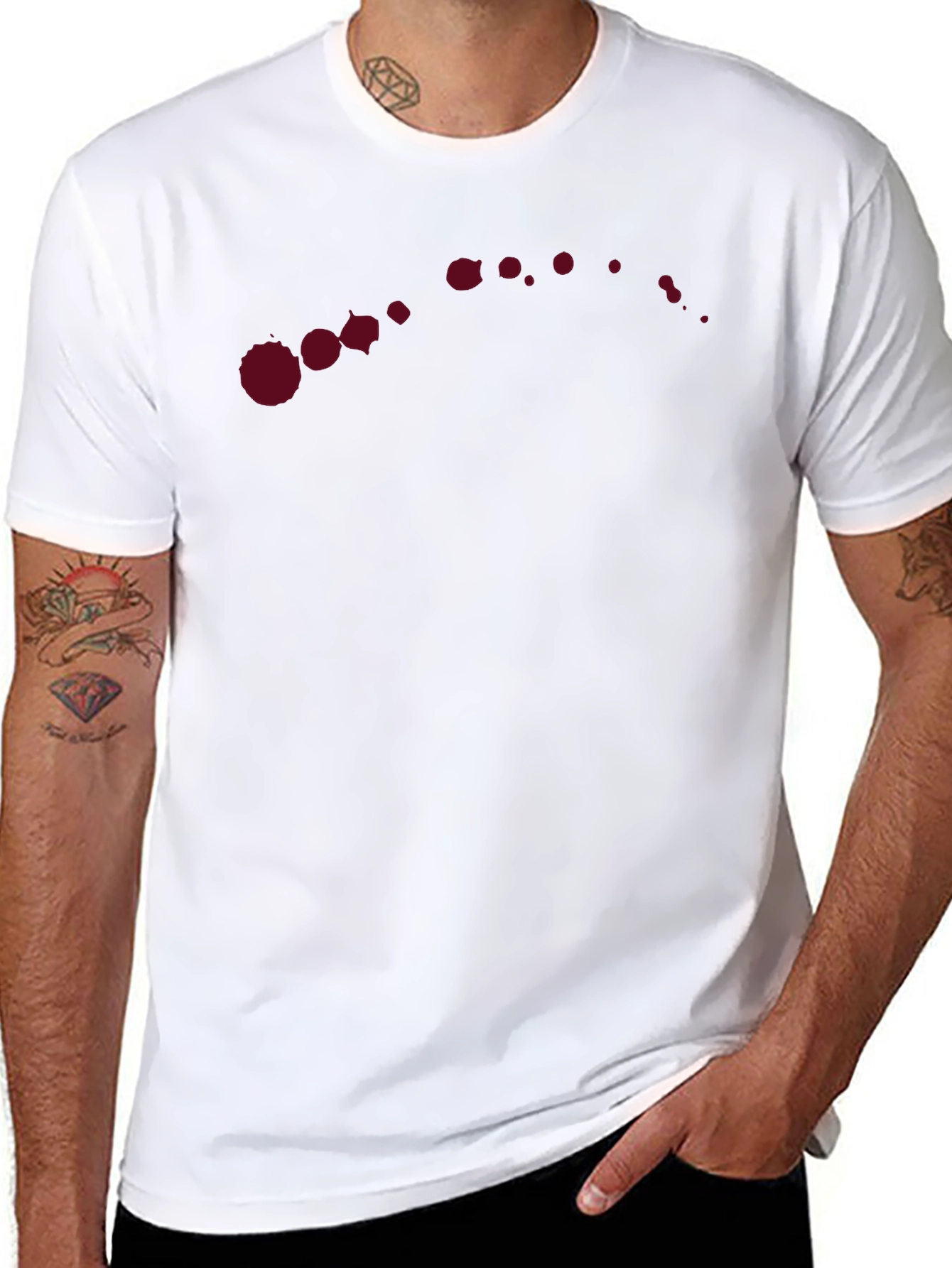 Modern Maroon Splatter T-Shirt