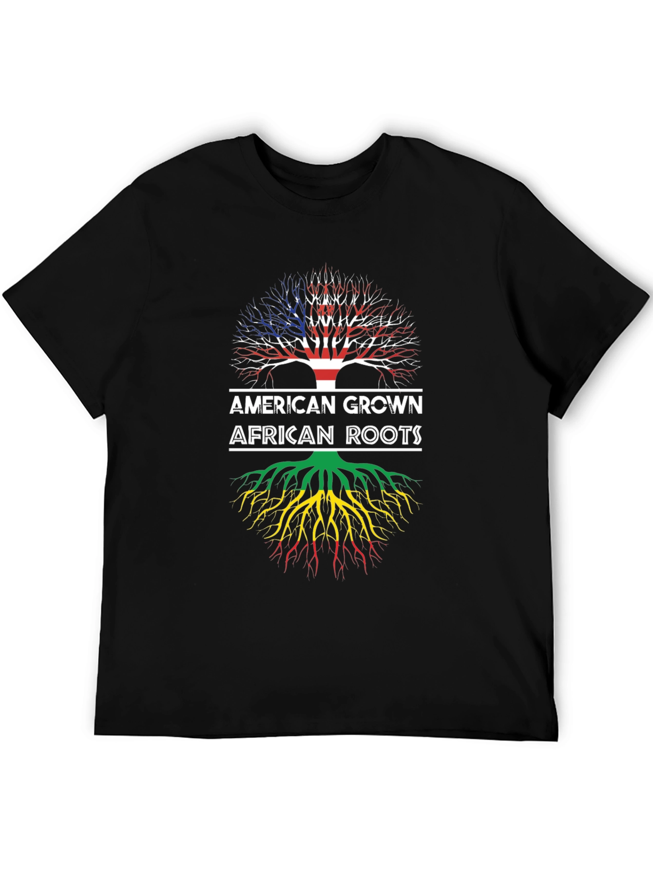 American Grown African Roots Black T-Shirt