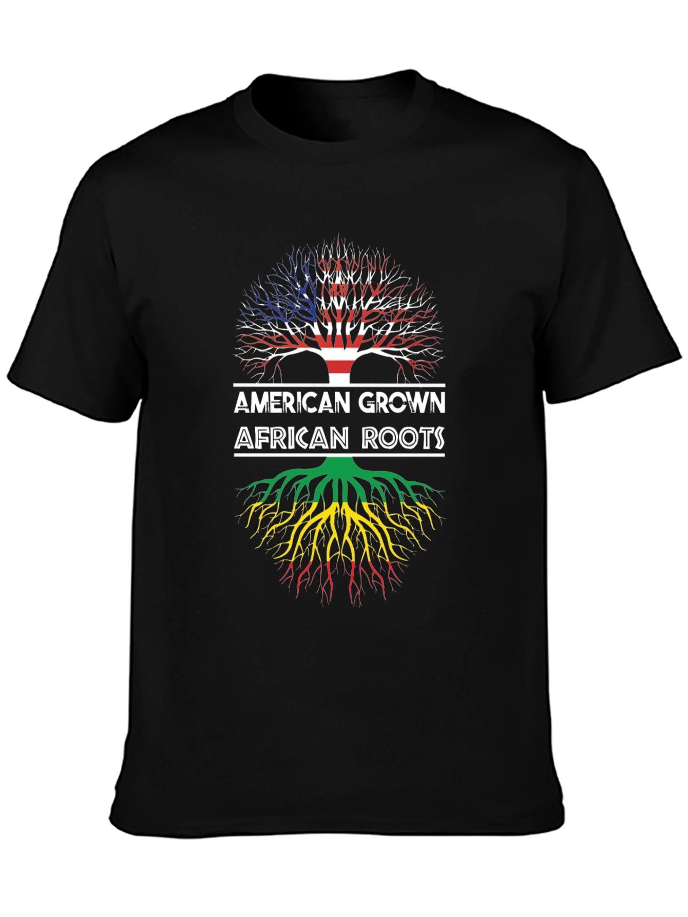 American Grown African Roots Black T-Shirt