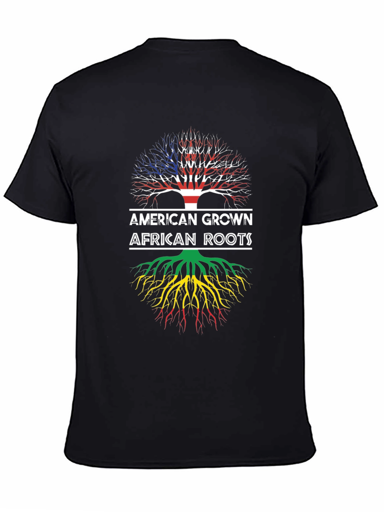 American Grown African Roots Black T-Shirt