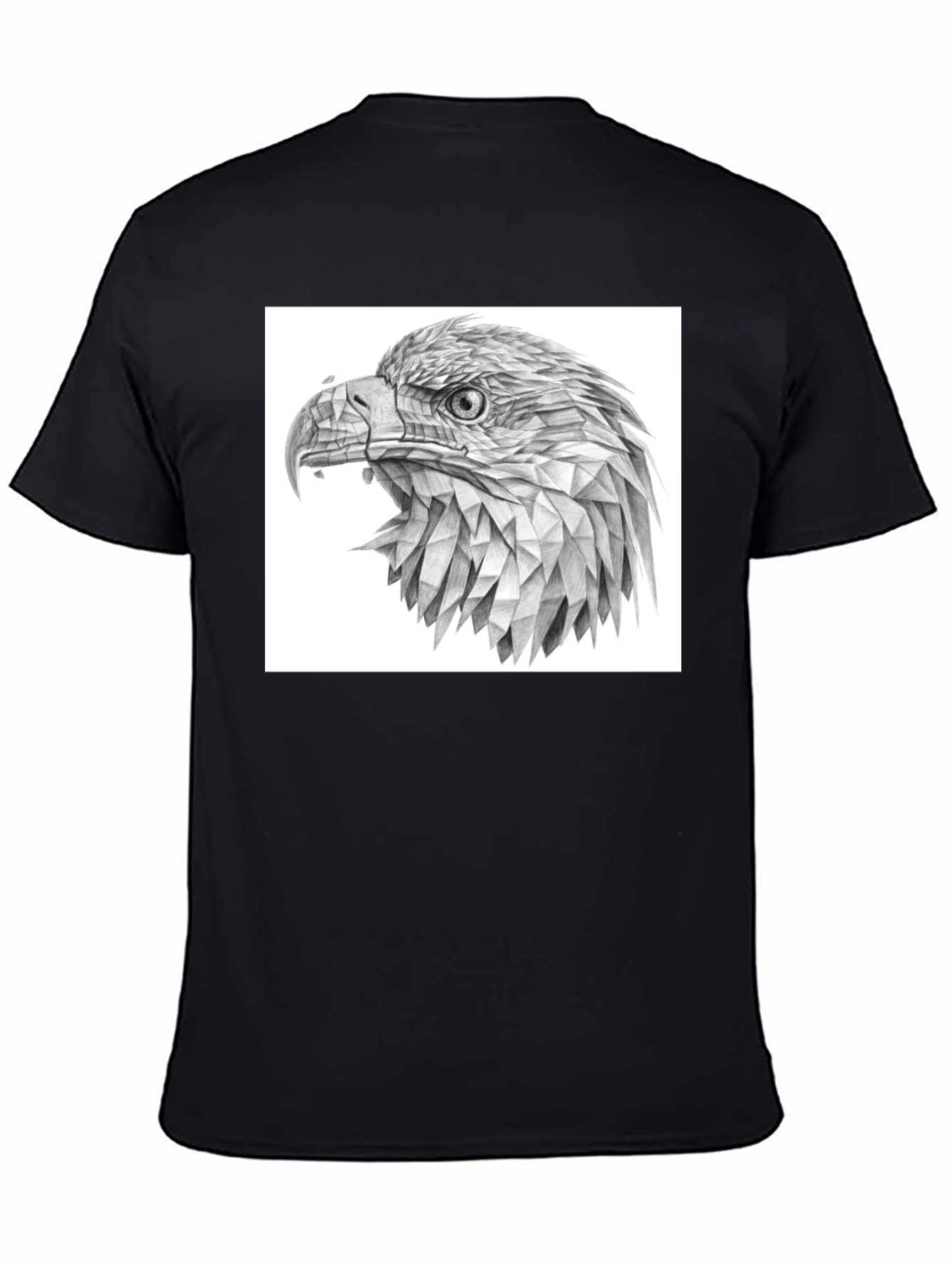 Geometric Eagle Graphic Black T-Shirt