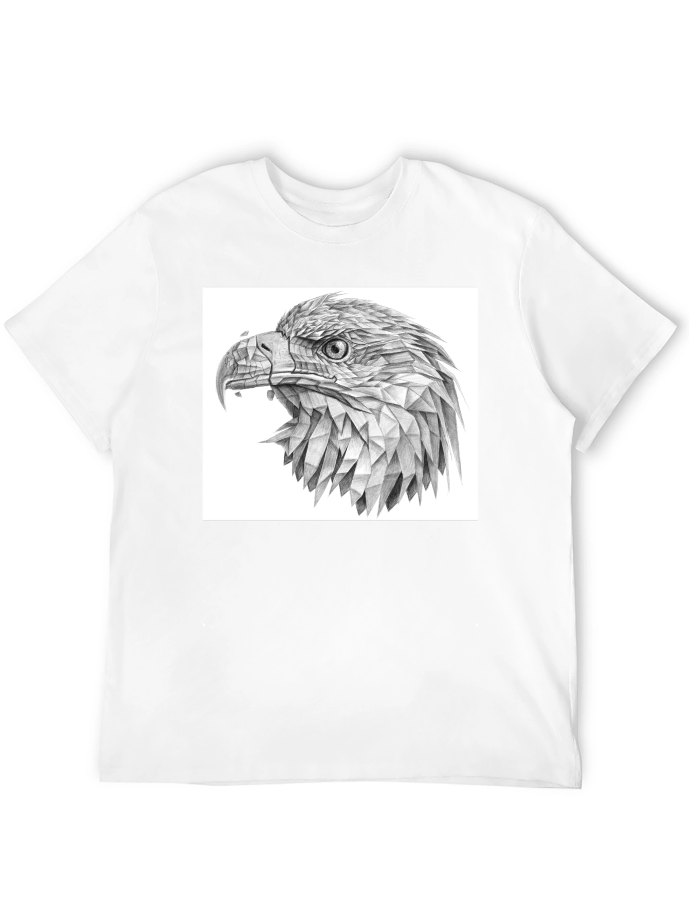 Geometric Eagle Graphic Black T-Shirt