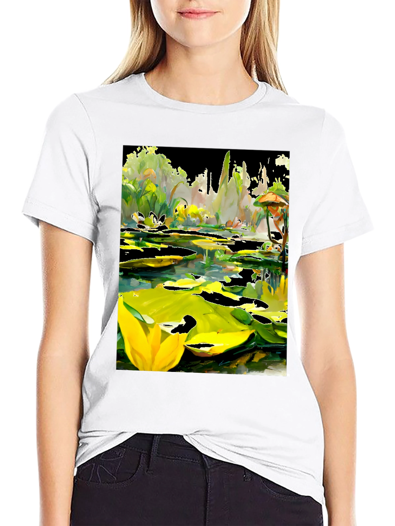 Lily Pond T-Shirt - Unique Artistic Design