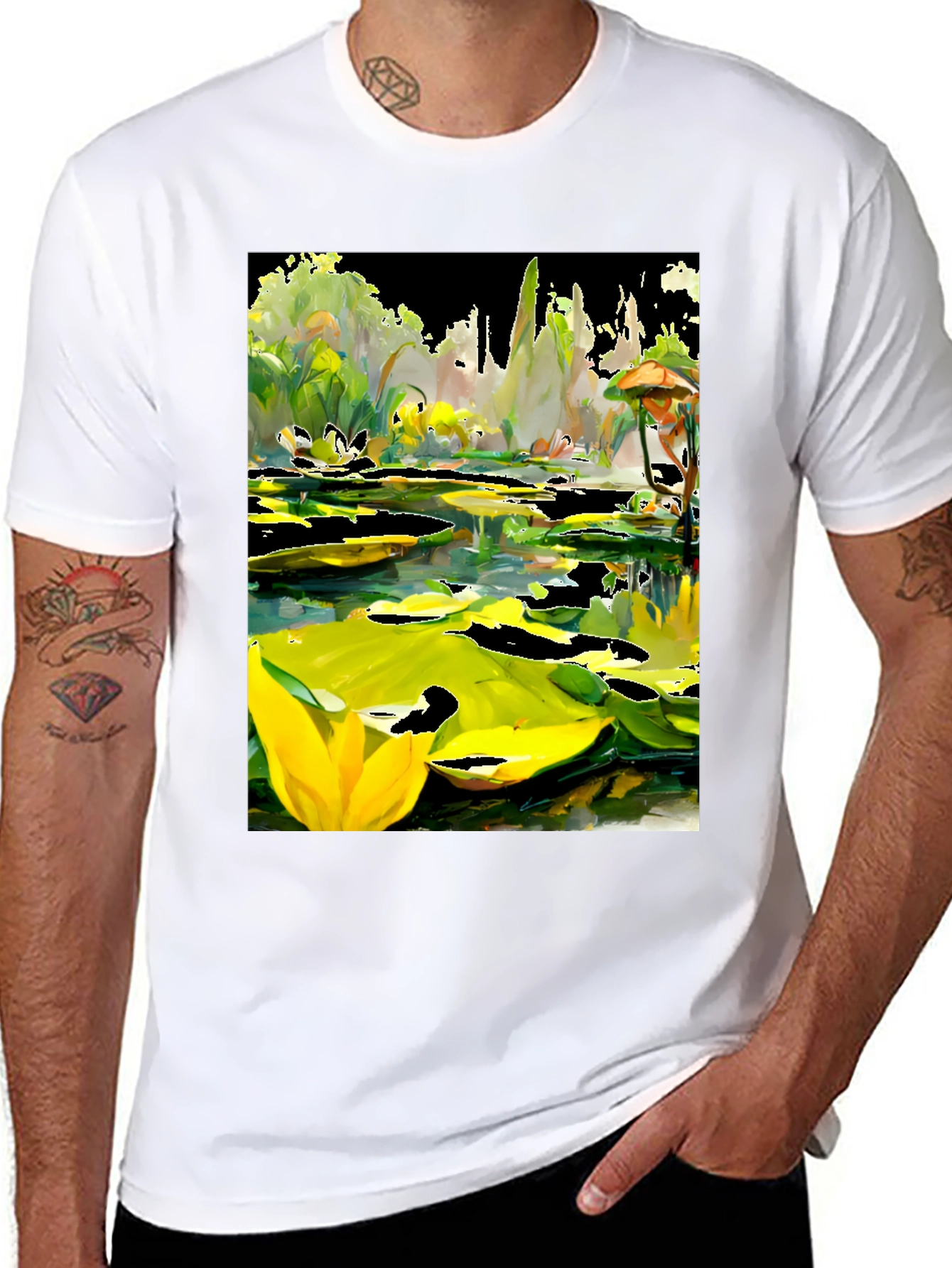 Lily Pond T-Shirt - Unique Artistic Design