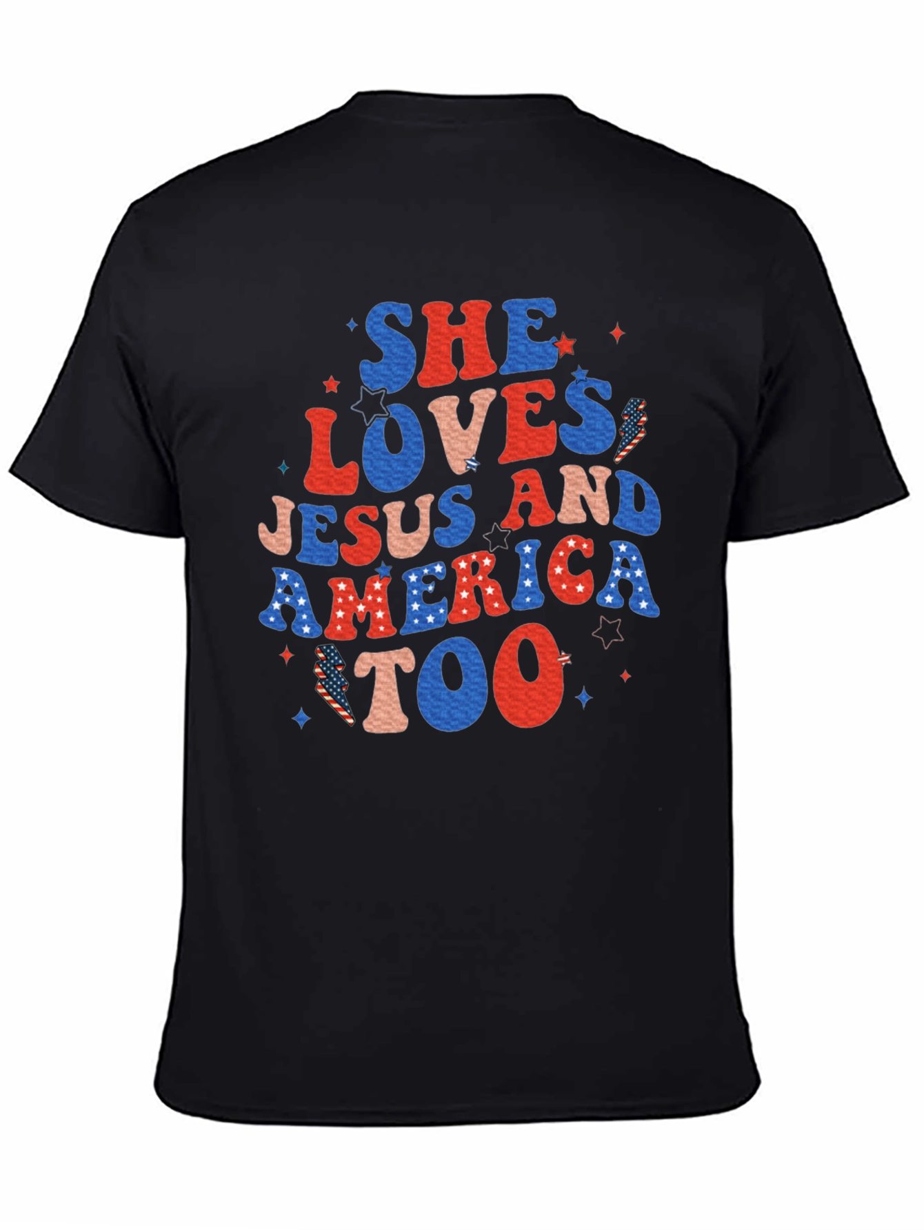 Patriotic She Loves Jesus & America Too T-Shirt