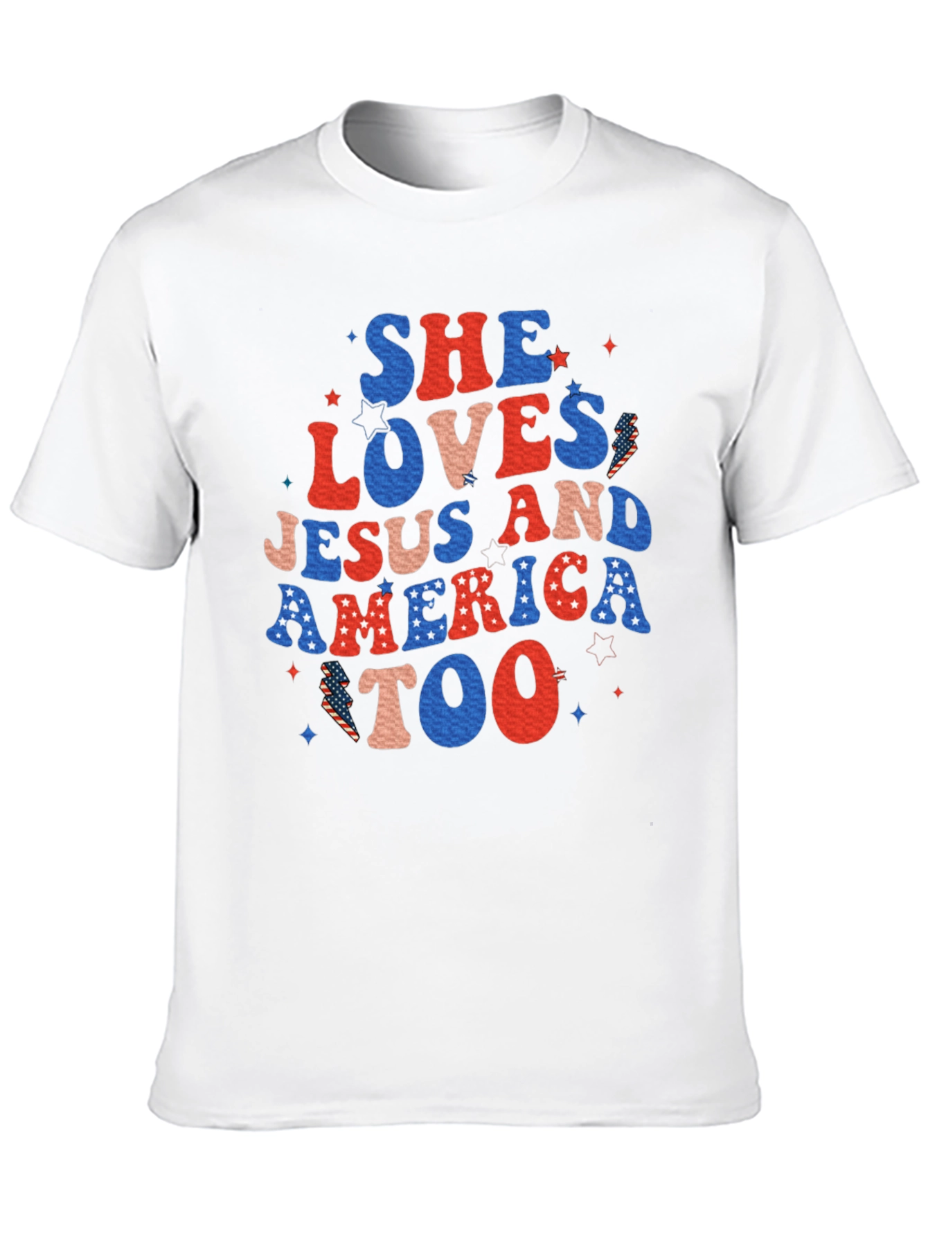 Patriotic She Loves Jesus & America Too T-Shirt