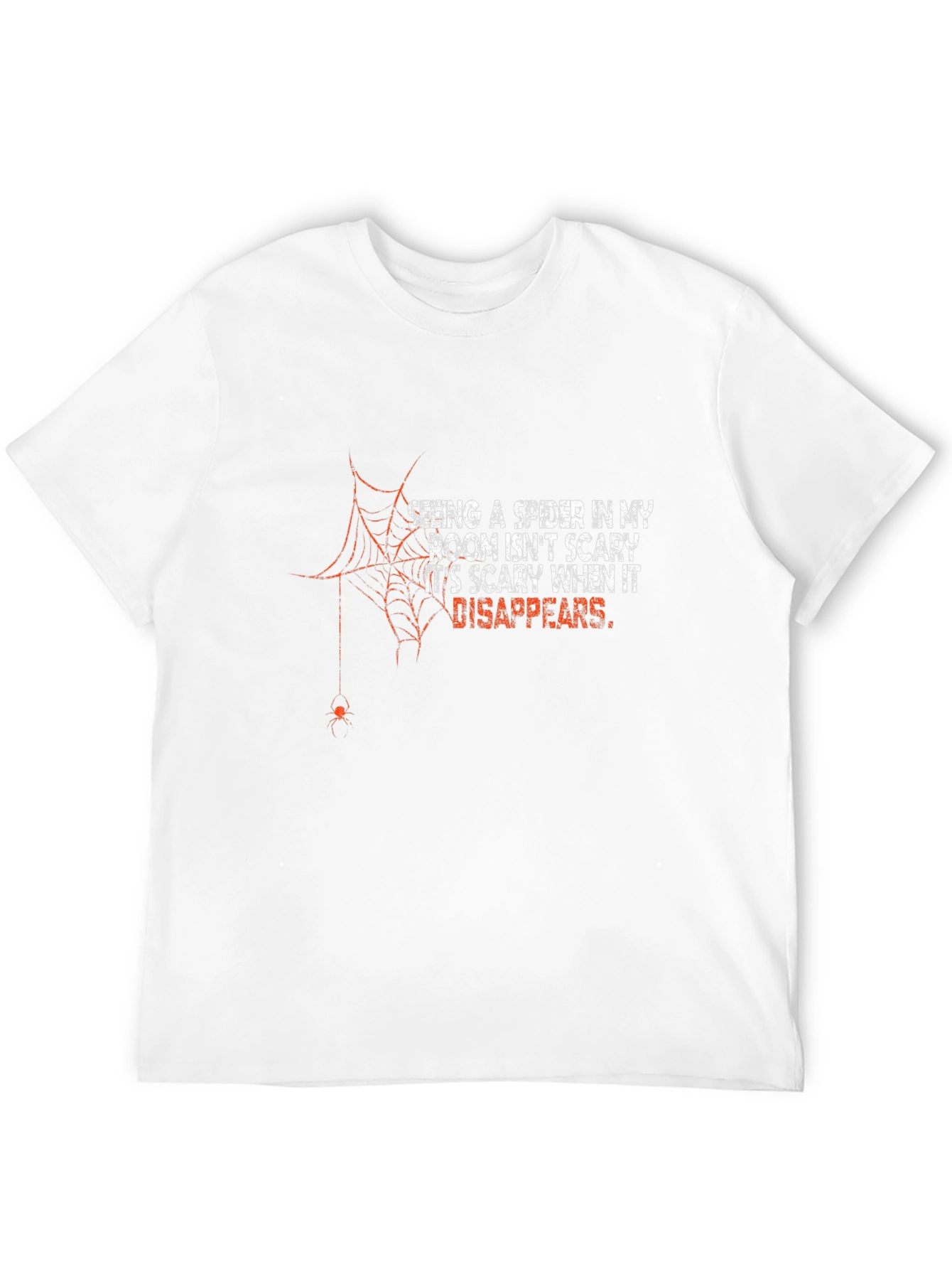 Scary Spider Disappears Mens Black T-Shirt