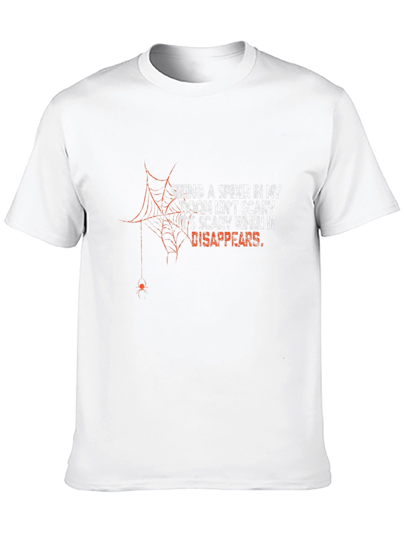 Scary Spider Disappears Mens Black T-Shirt