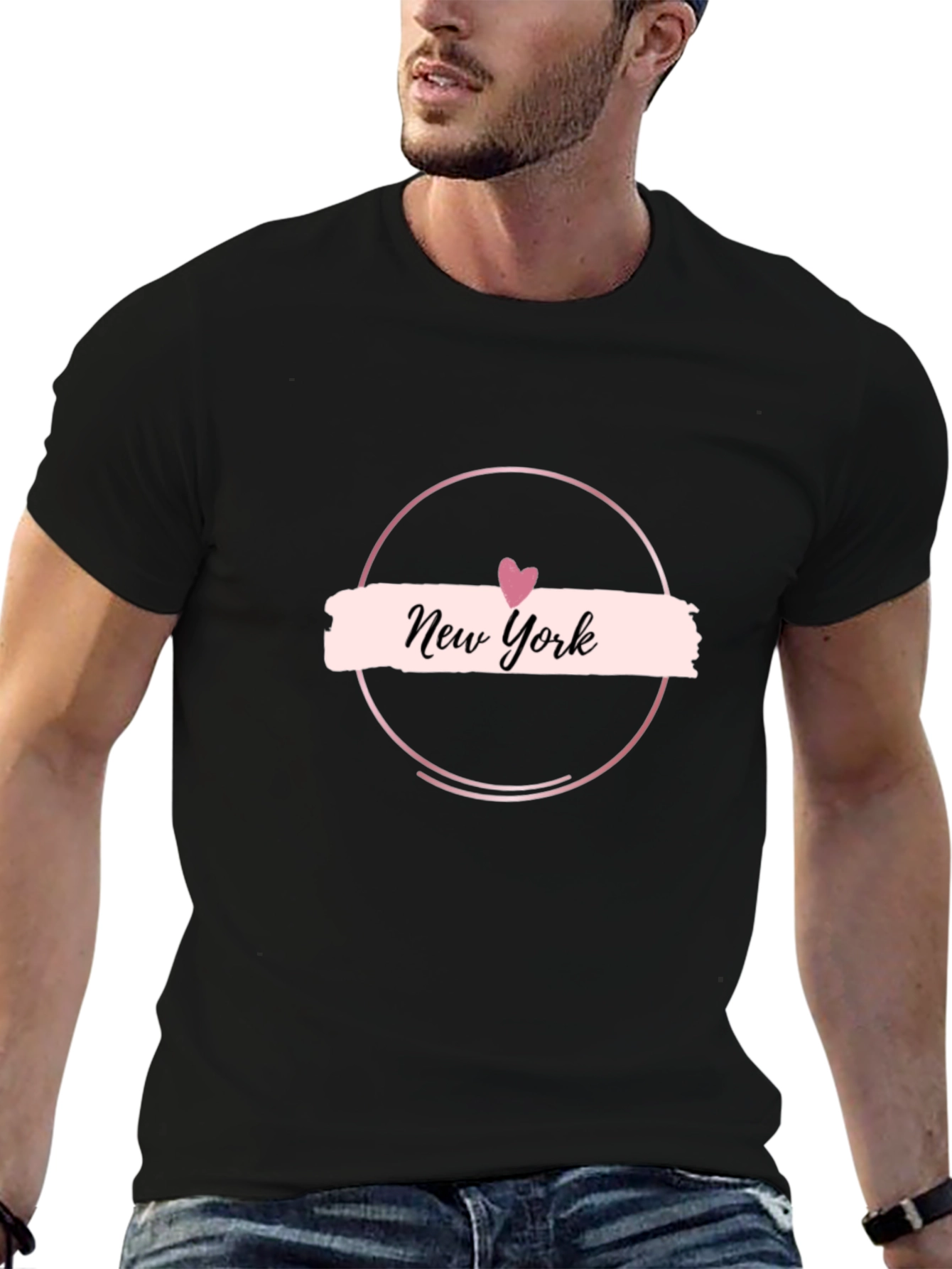 New York Heart Graphic Black T-Shirt
