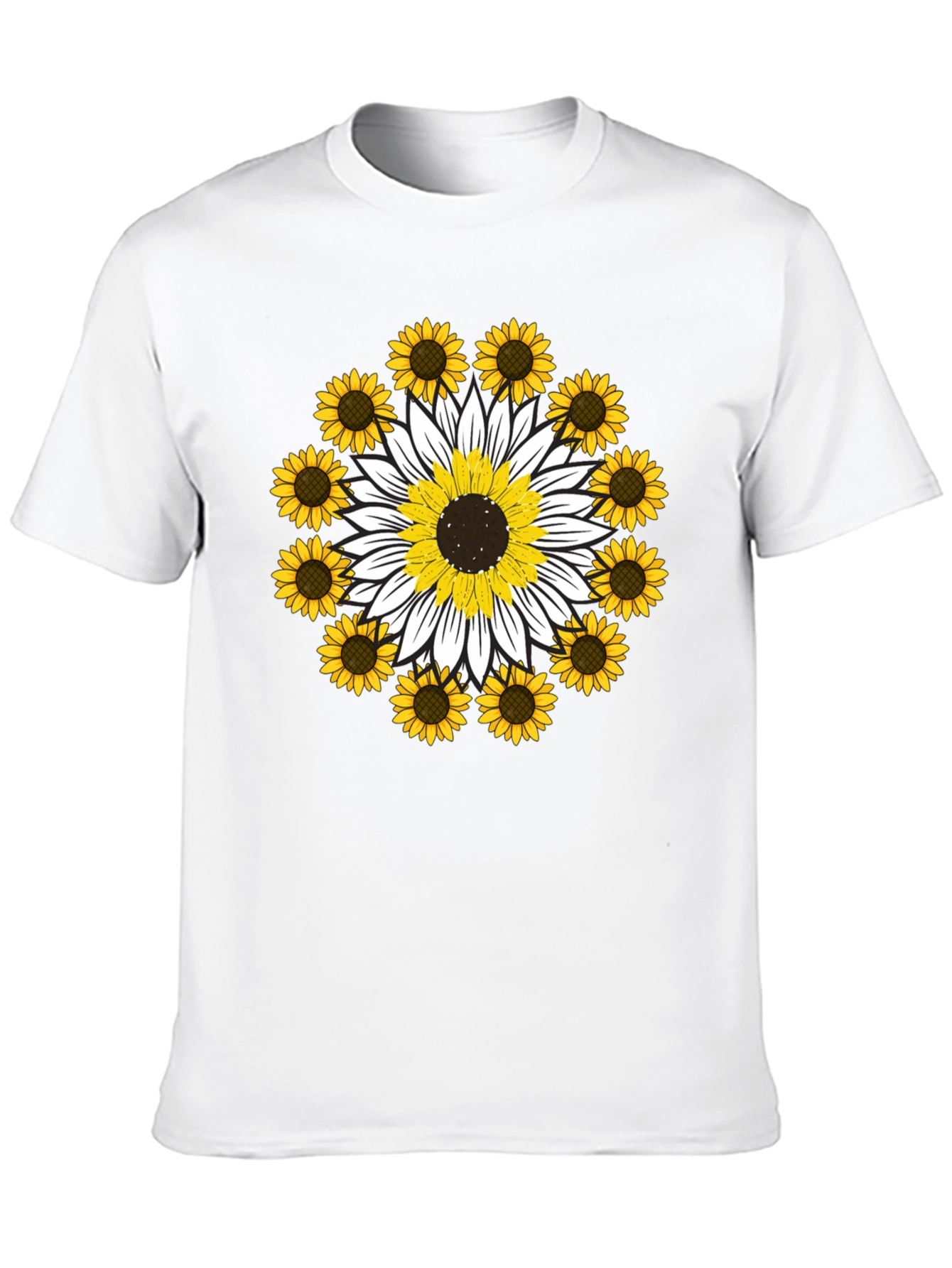 Sunflower Mandala Graphic Tee - Black