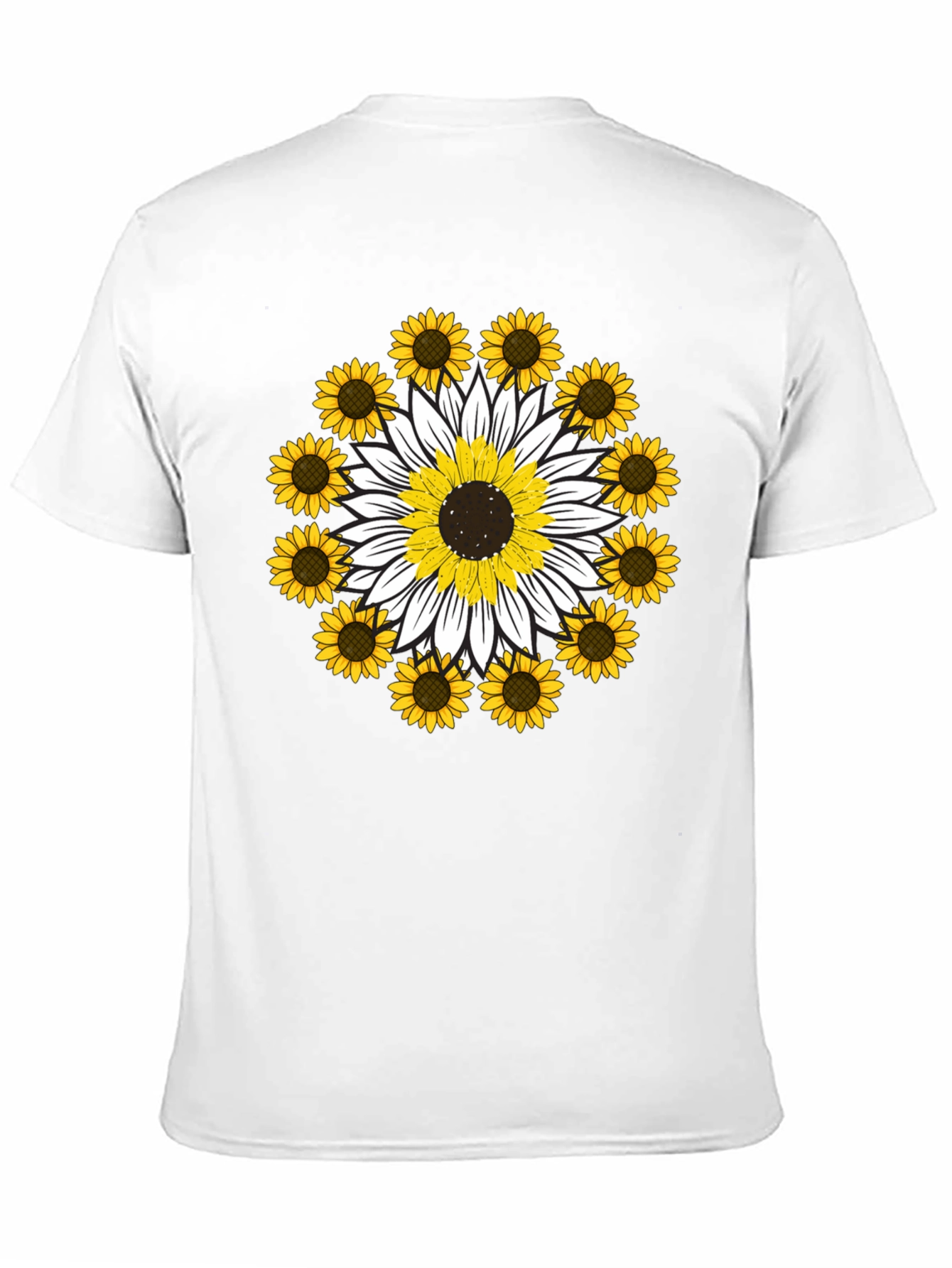 Sunflower Mandala Graphic Tee - Black