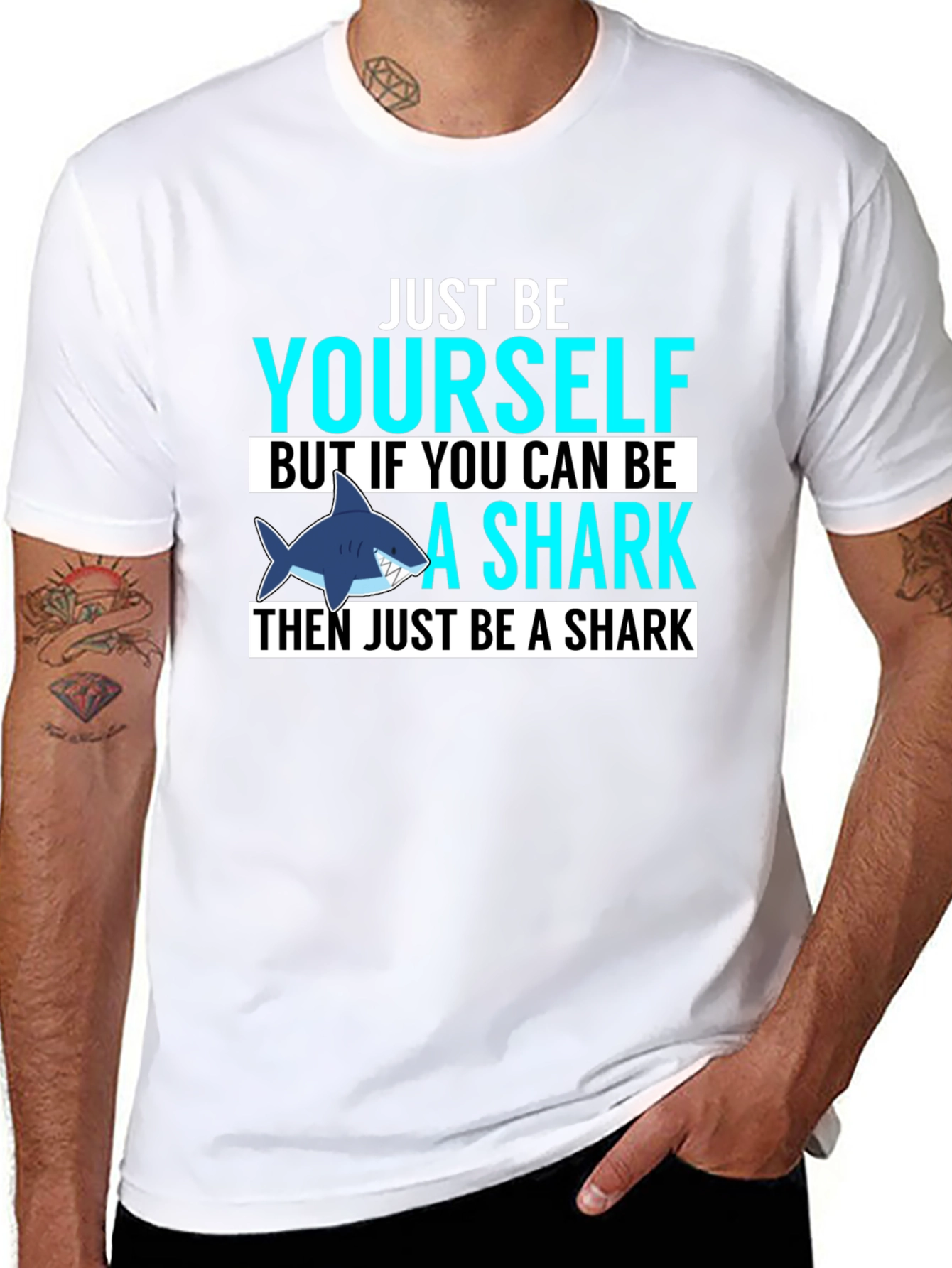 Just Be Yourself Shark Graphic T-Shirt