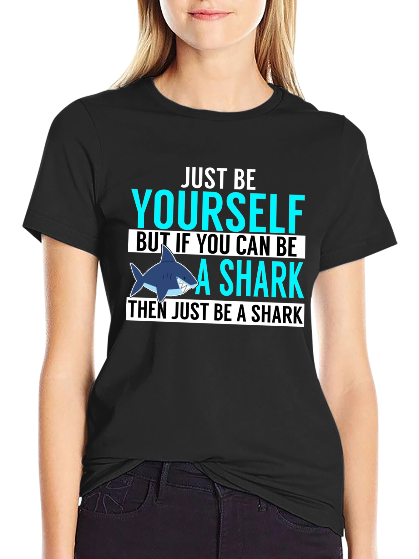 Just Be Yourself Shark Graphic T-Shirt