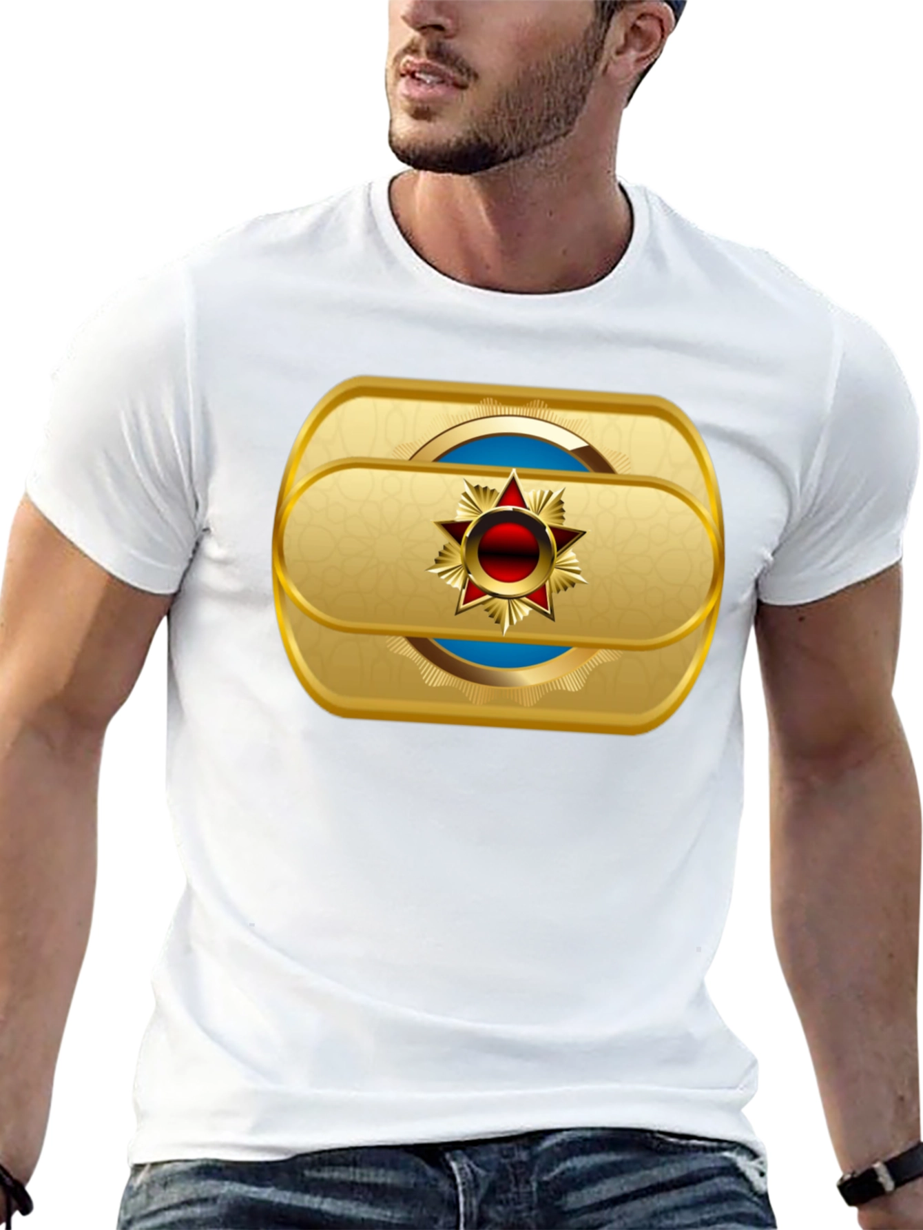 Gold Star Emblem Black T-Shirt