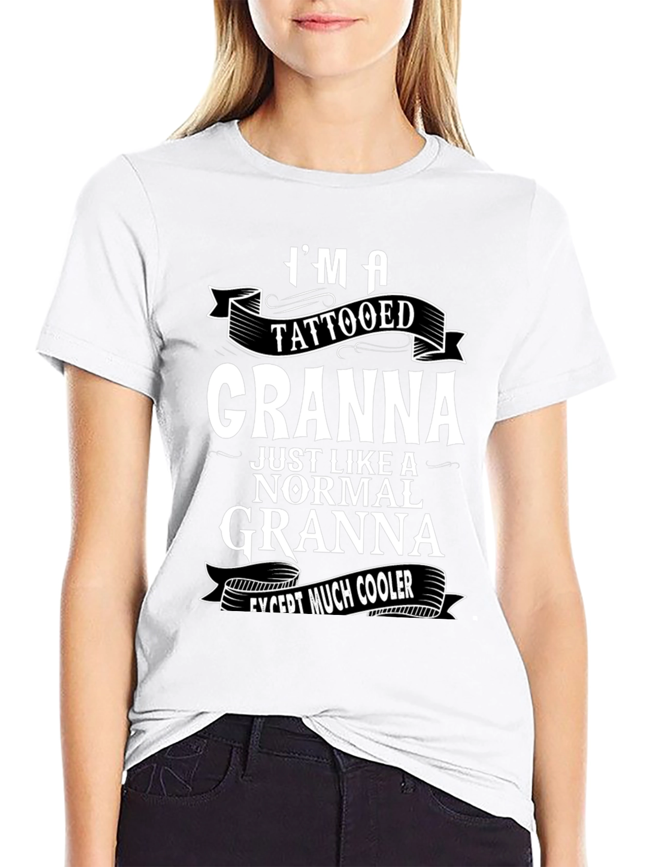 Tattooed Granna Novelty T-Shirt - Cool Grandma