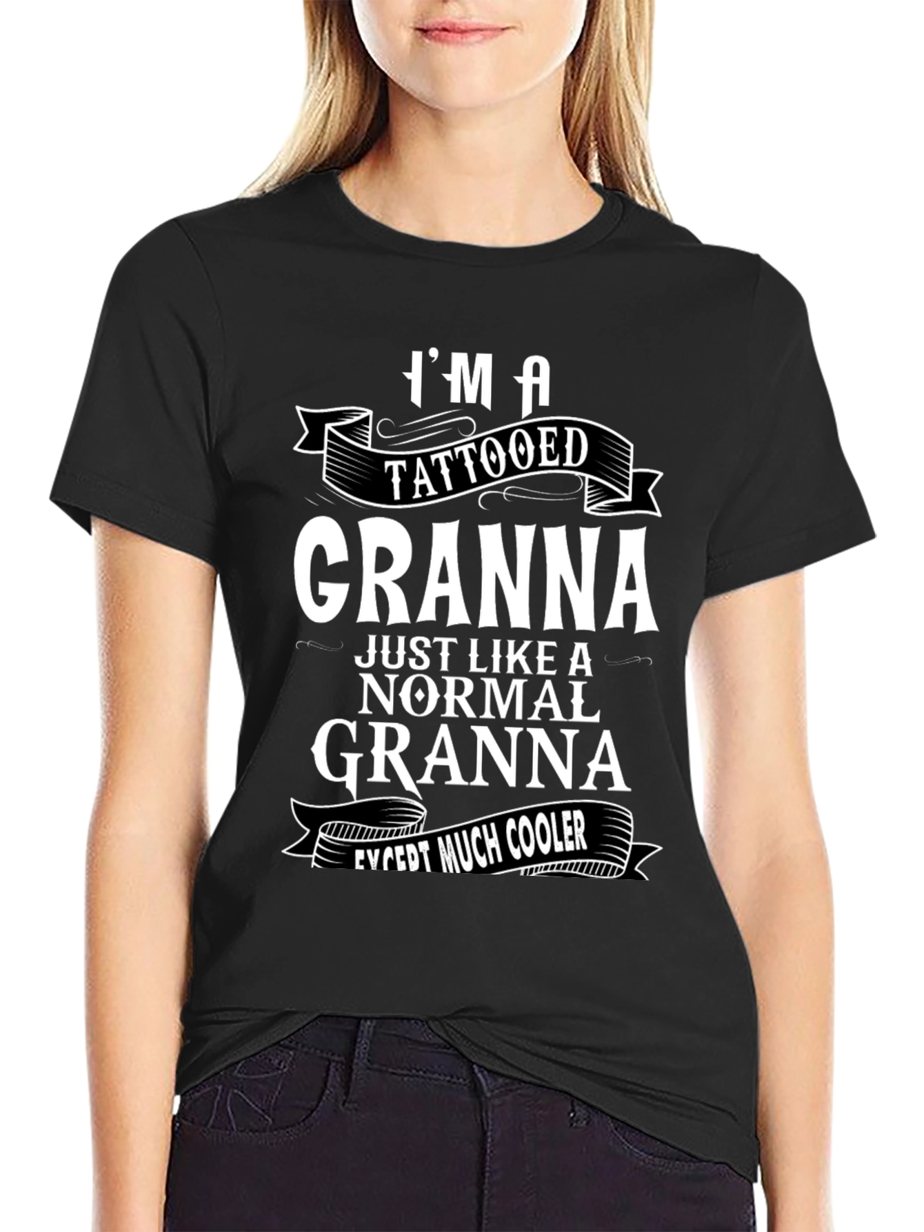 Tattooed Granna Novelty T-Shirt - Cool Grandma
