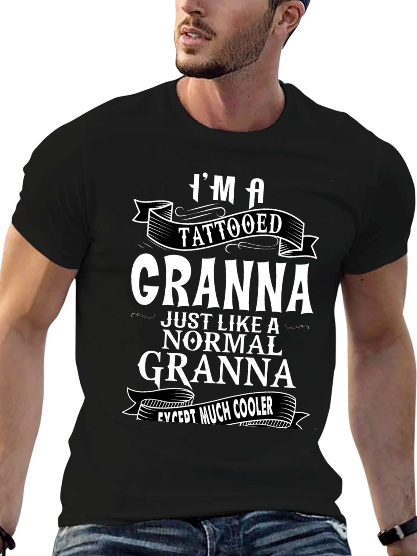 Tattooed Granna Novelty T-Shirt - Cool Grandma