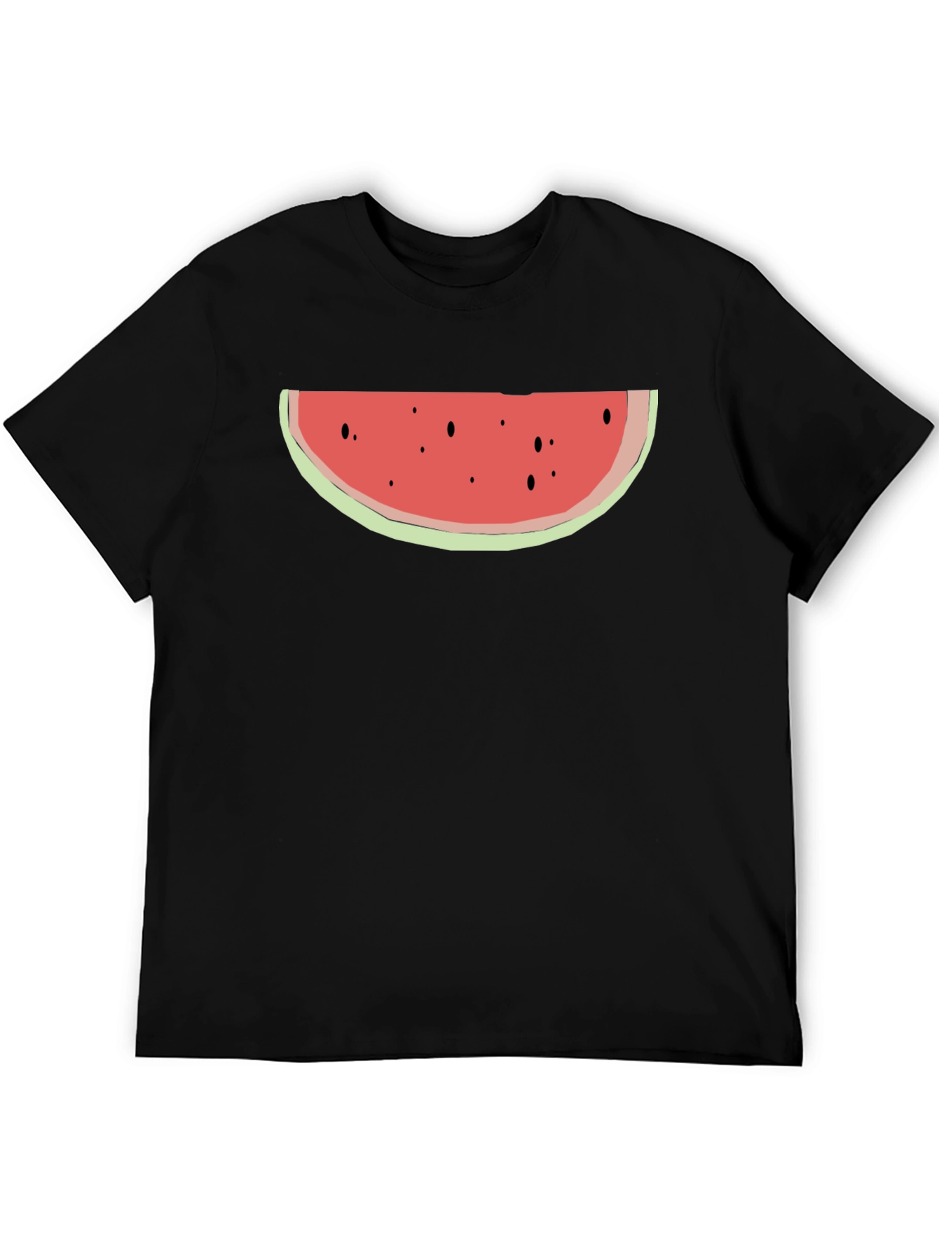 Watermelon Slice Graphic Tee - Black Cotton Blend