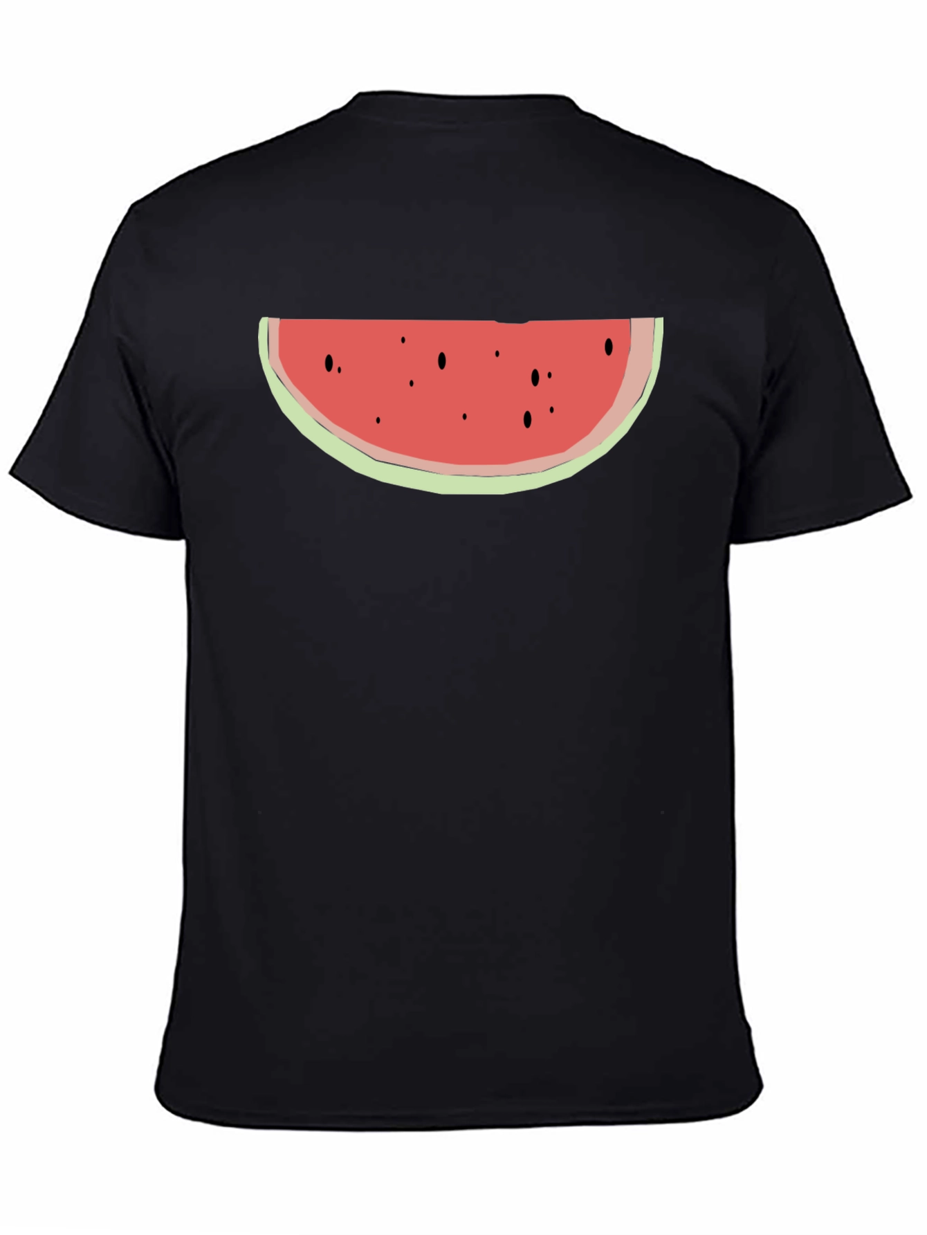 Watermelon Slice Graphic Tee - Black Cotton Blend