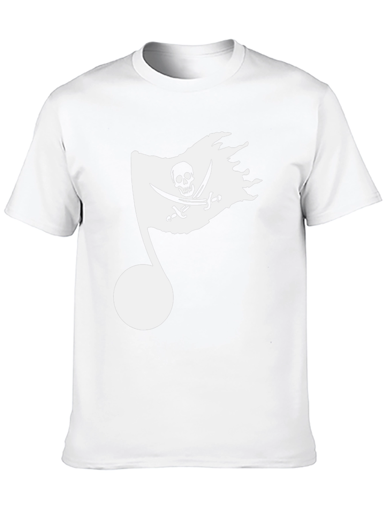 Musical Pirate Note Mens Black T-Shirt