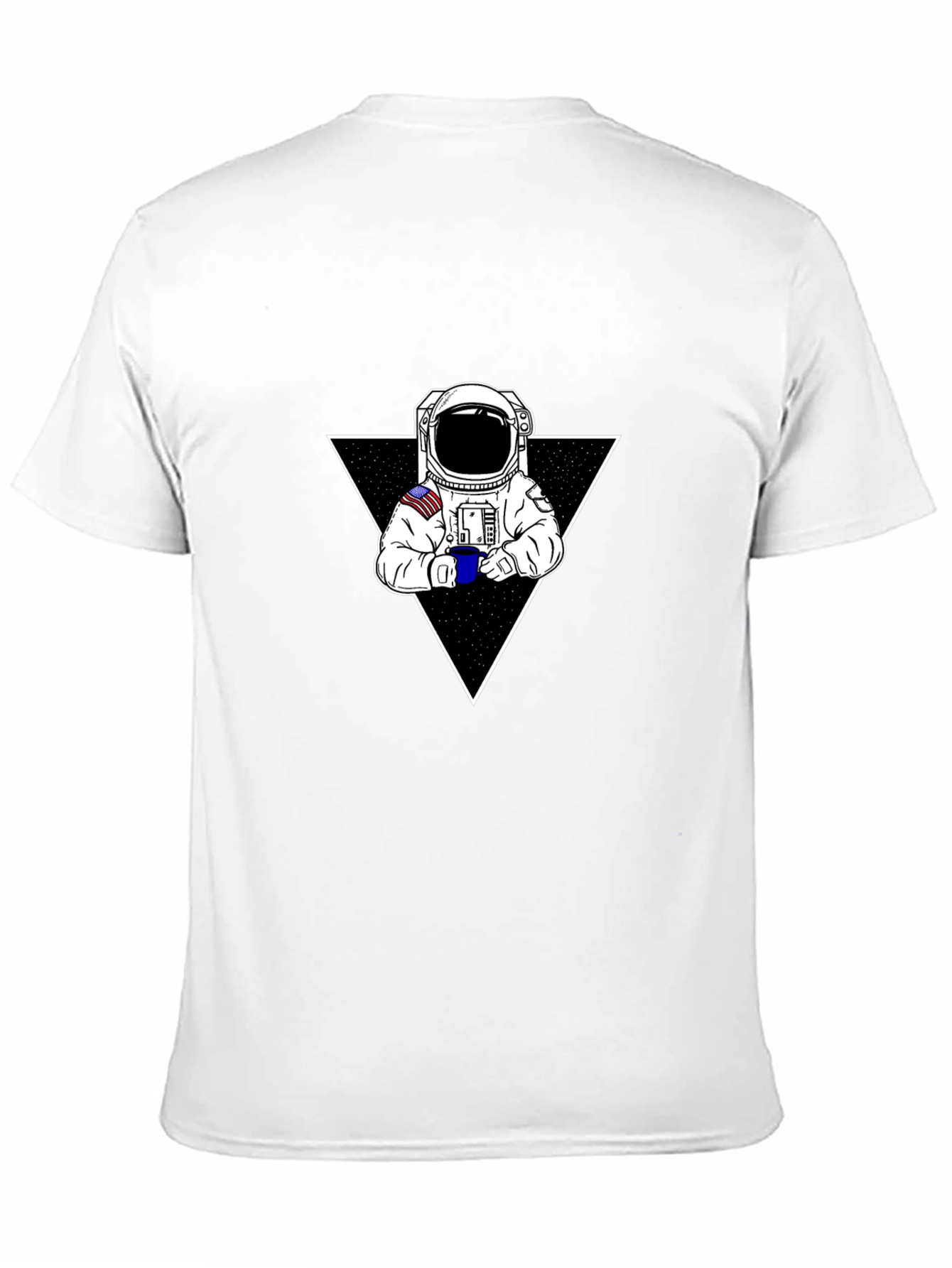 Astronaut Coffee Triangle Black T-Shirt