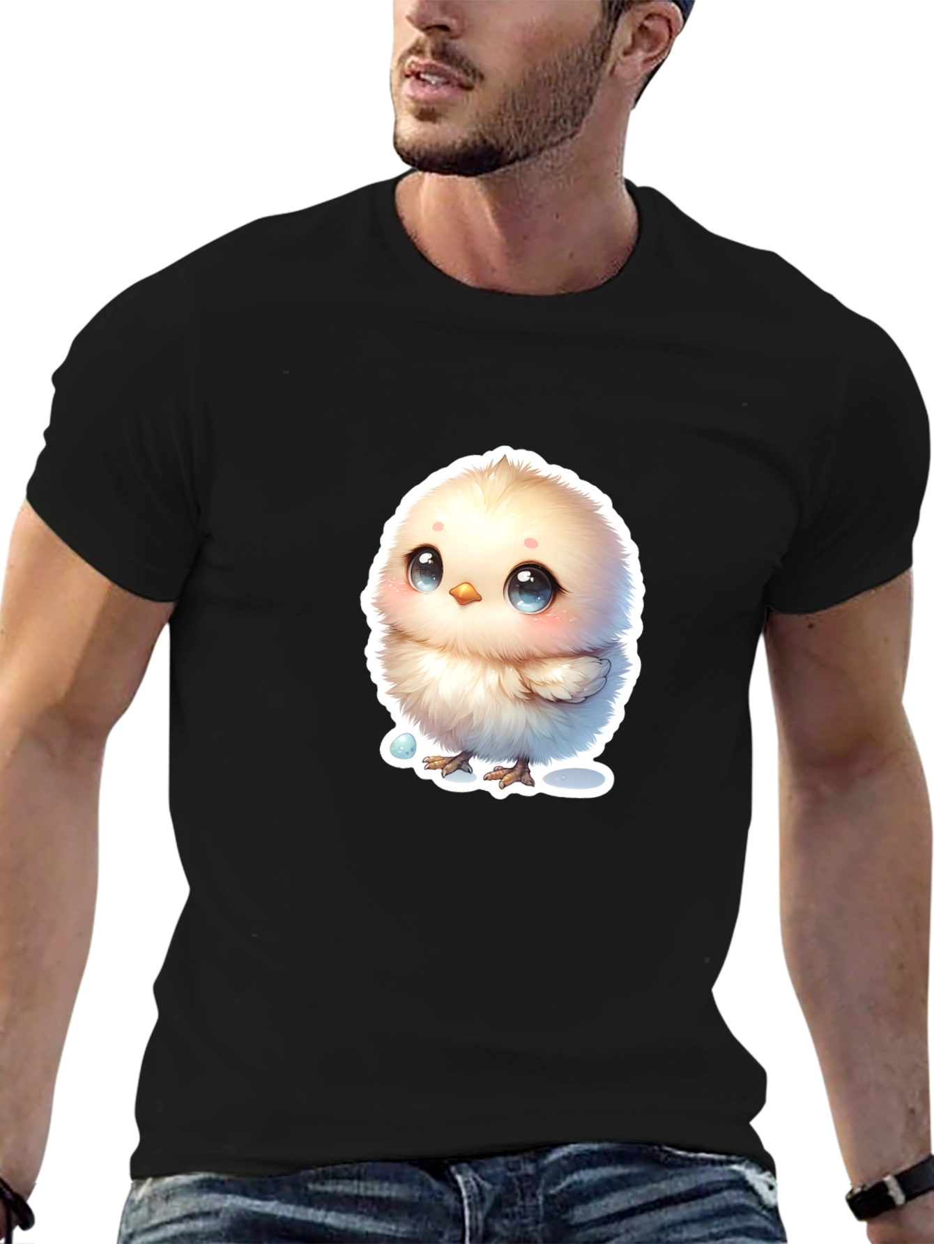 Cute Chick Graphic T-Shirt - Black