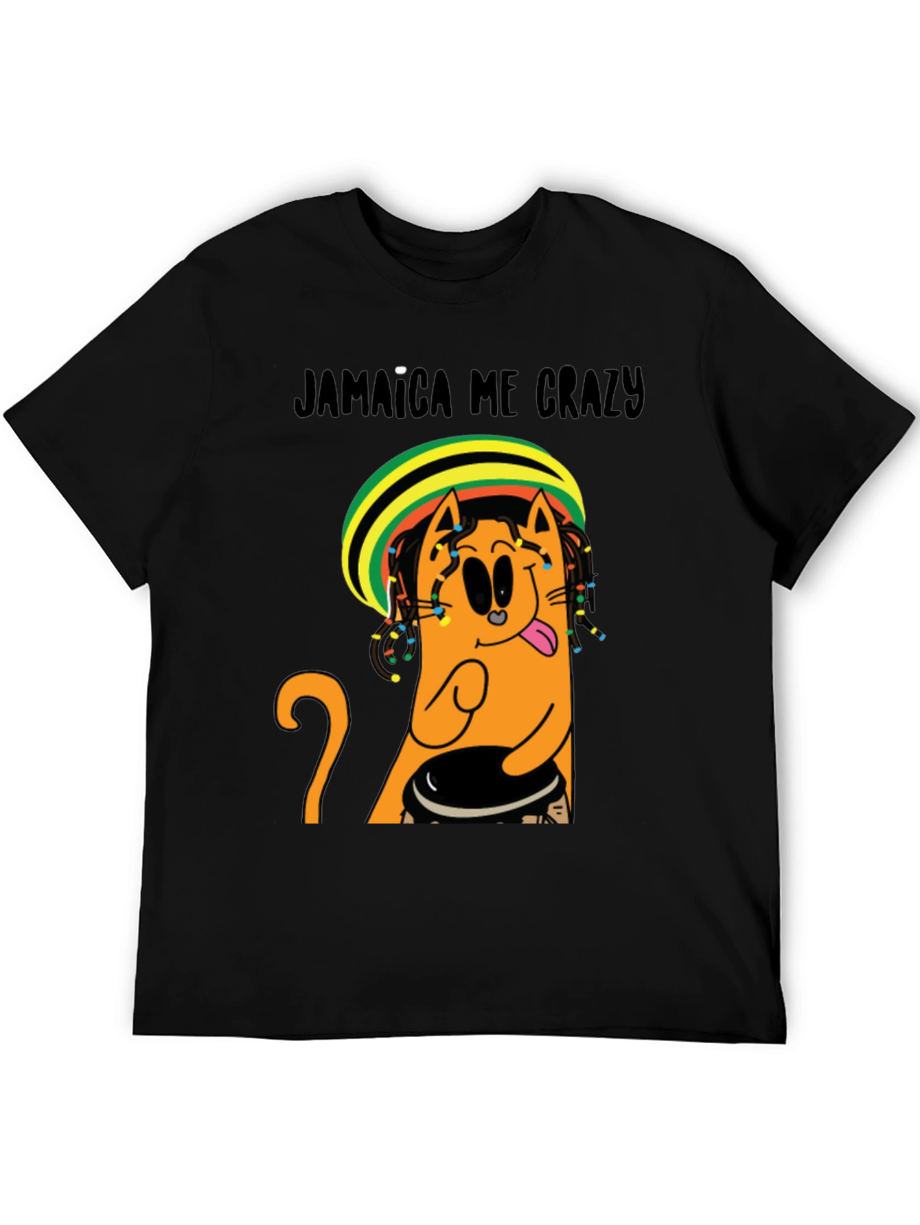 Jamaica Me Crazy T-Shirt - Cat Reggae Design