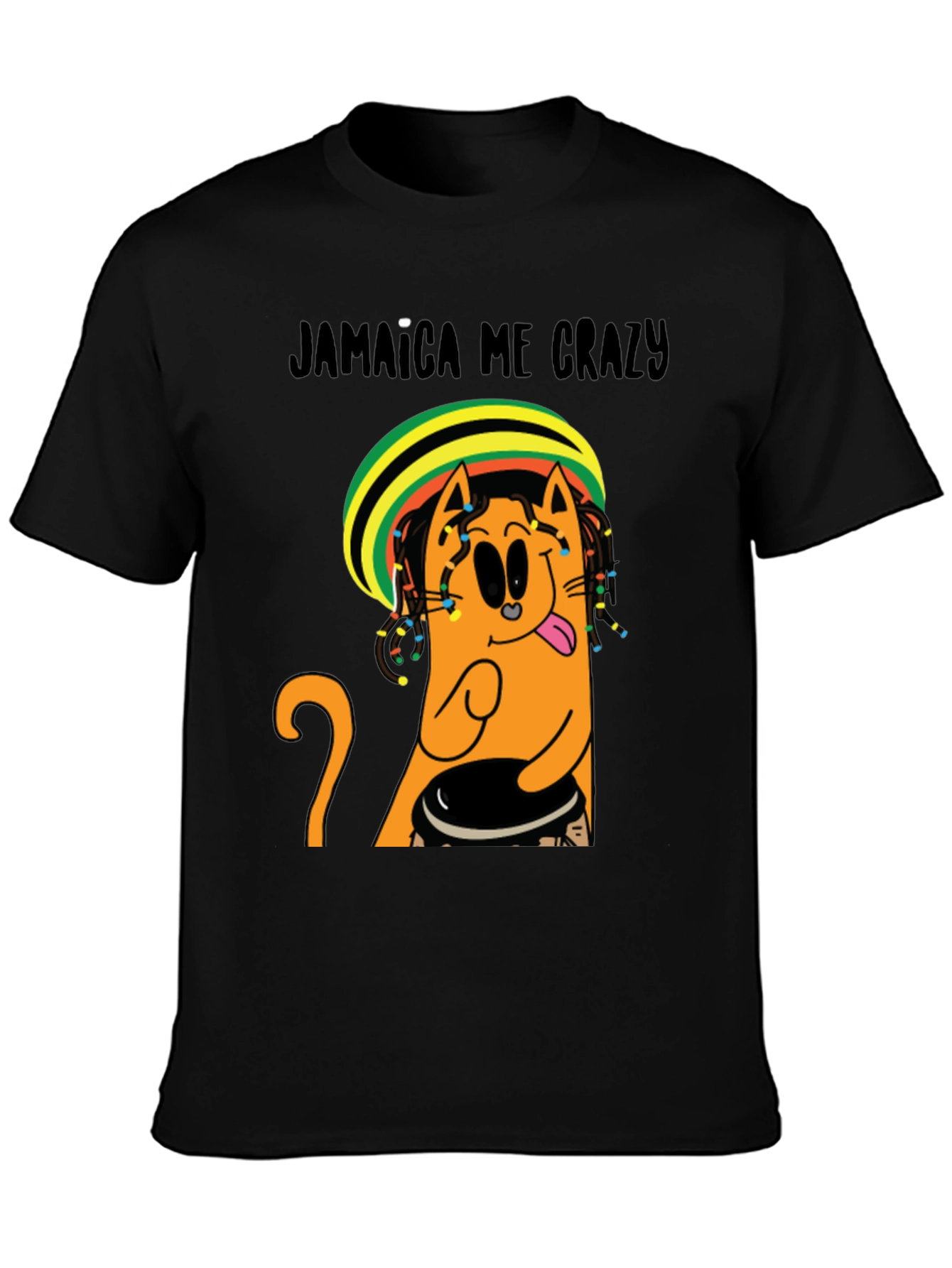 Jamaica Me Crazy T-Shirt - Cat Reggae Design
