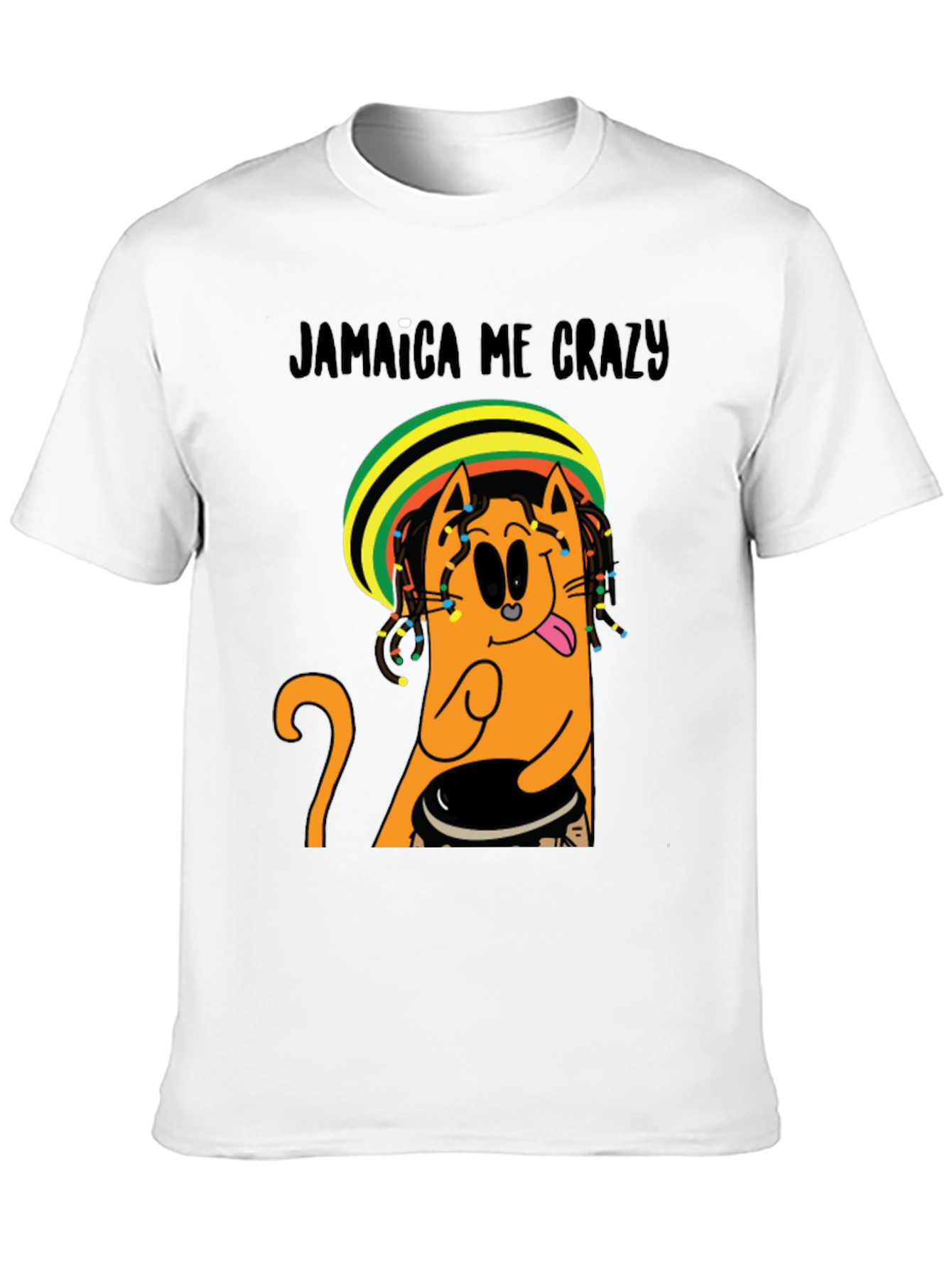 Jamaica Me Crazy T-Shirt - Cat Reggae Design