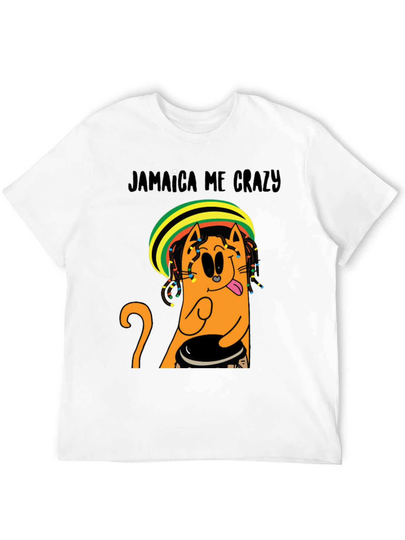 Jamaica Me Crazy T-Shirt - Cat Reggae Design
